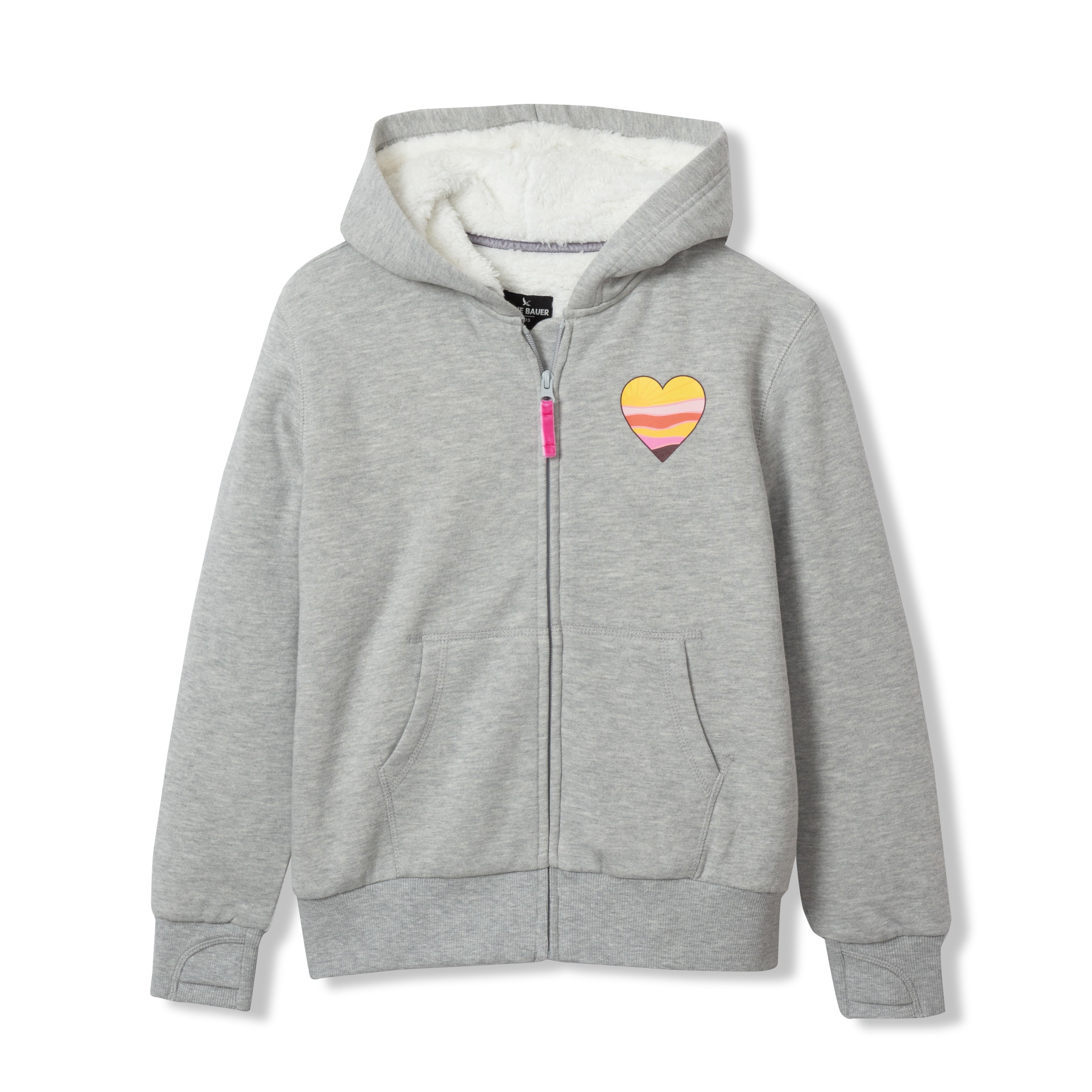 Eddie Bauer Kids Girls Camp Fleece Faux Shearling-Lined Hoodie
