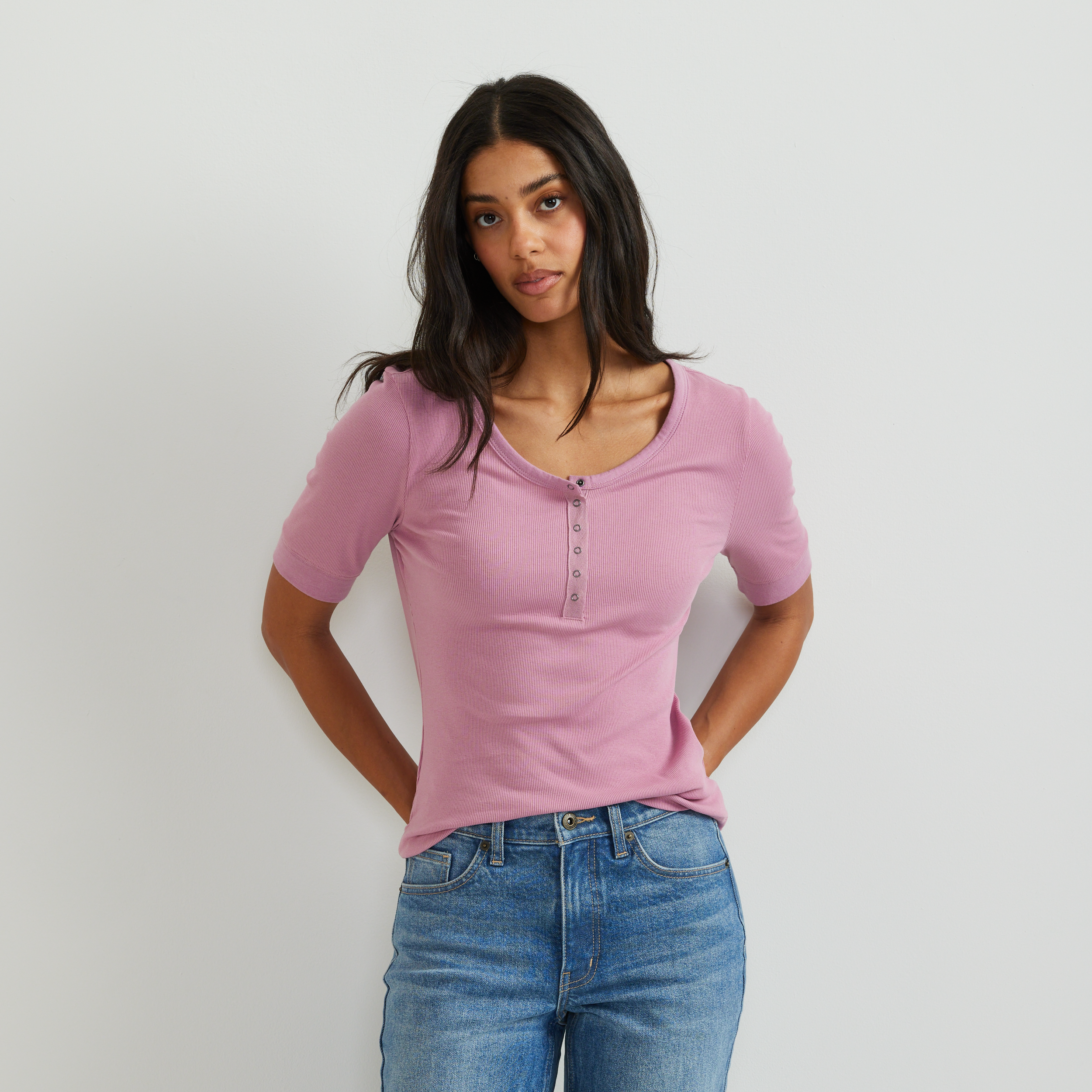 Eddie Bauer Women's Softline Rib SS Henley