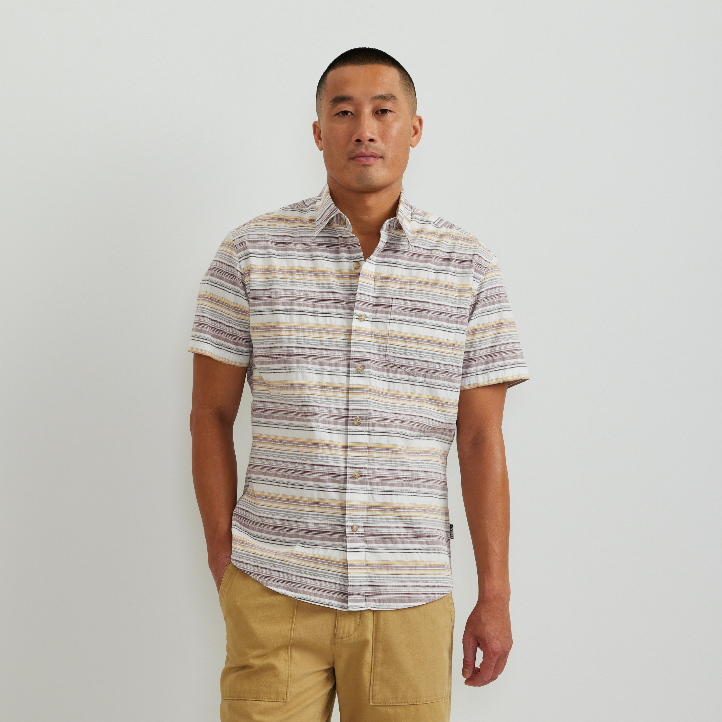 (◎)DobbyBigシャツ Eddie Bauer Men's SS Camano Dobby Shirt