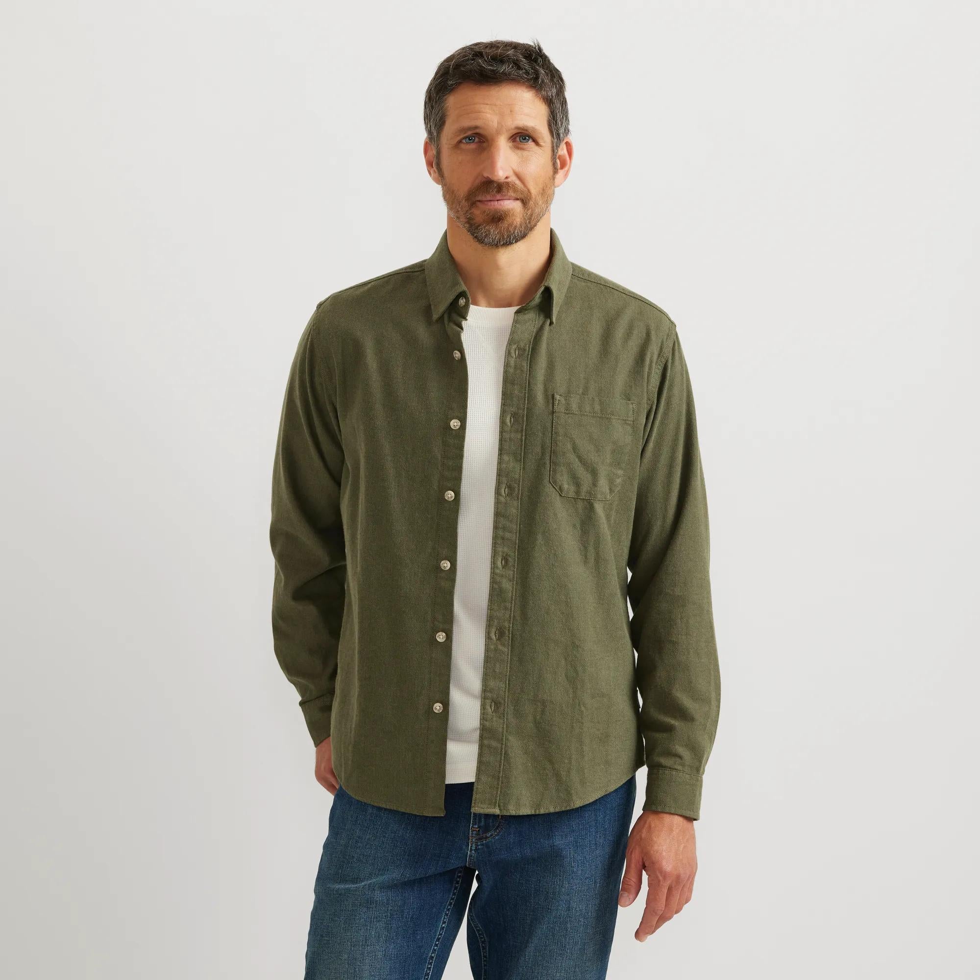 Eddie Bauer Men's LS Classic 1 Pocket Eddies Favoritef