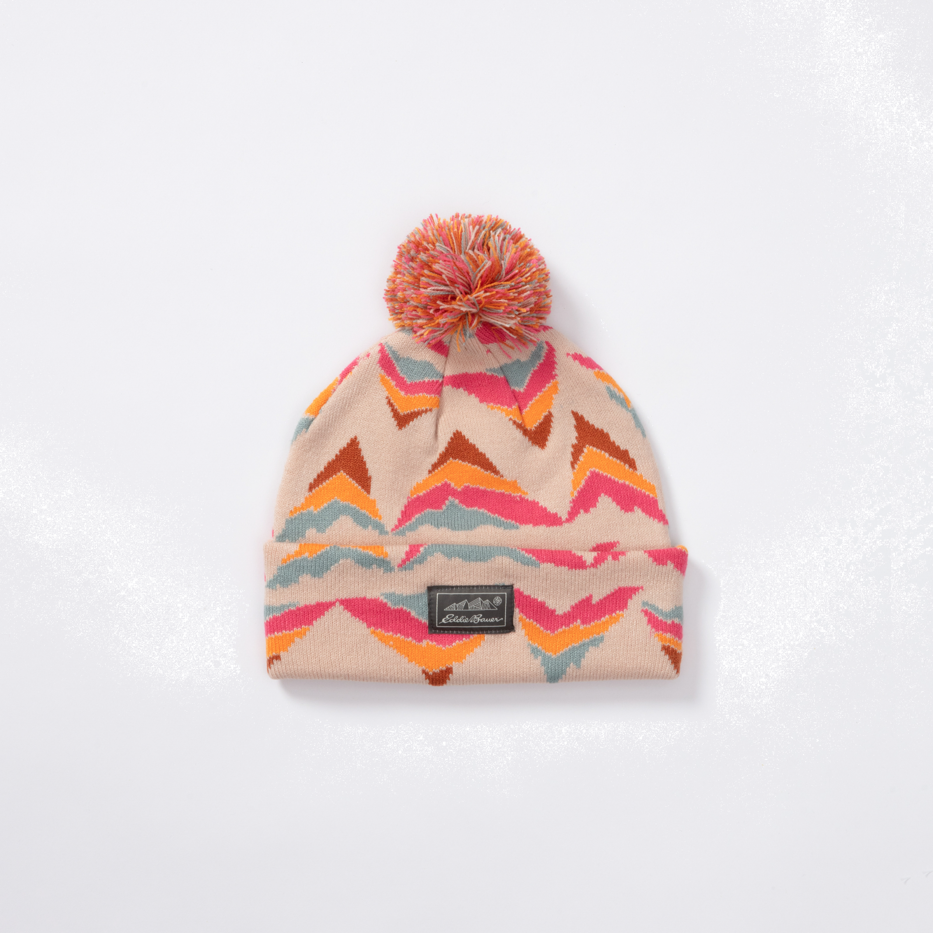Eddie Bauer Chunky Rib Beanie Winter Heavy Knit Pom Hat‎ Gray/Purple New Eddie Bauer Beanie Hats One Size for Women for sale | eBay main image 2