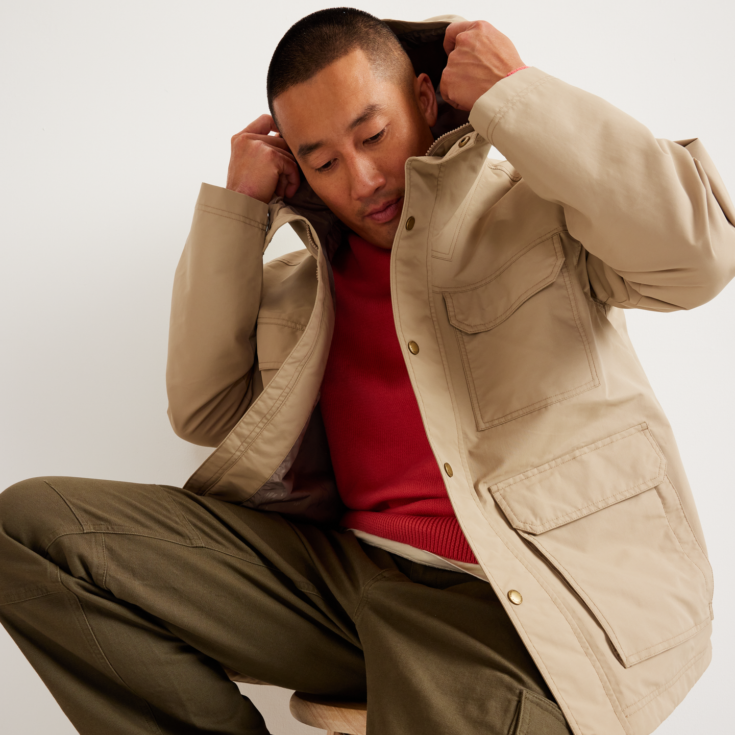 Men's Friday Harbor Rain Jacket-Light Khaki-Regular-T2