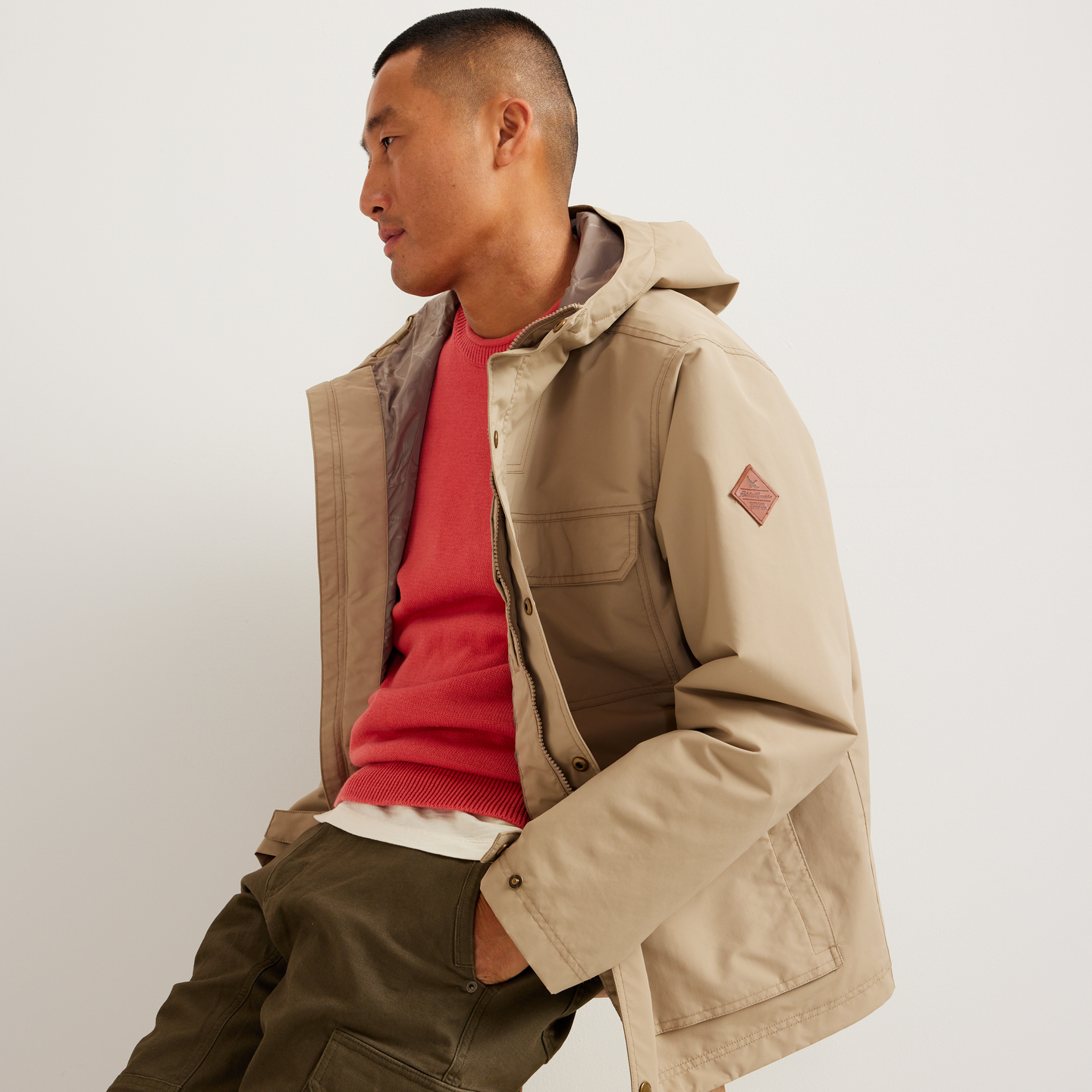 Men's Friday Harbor Rain Jacket-Light Khaki-Regular-T3