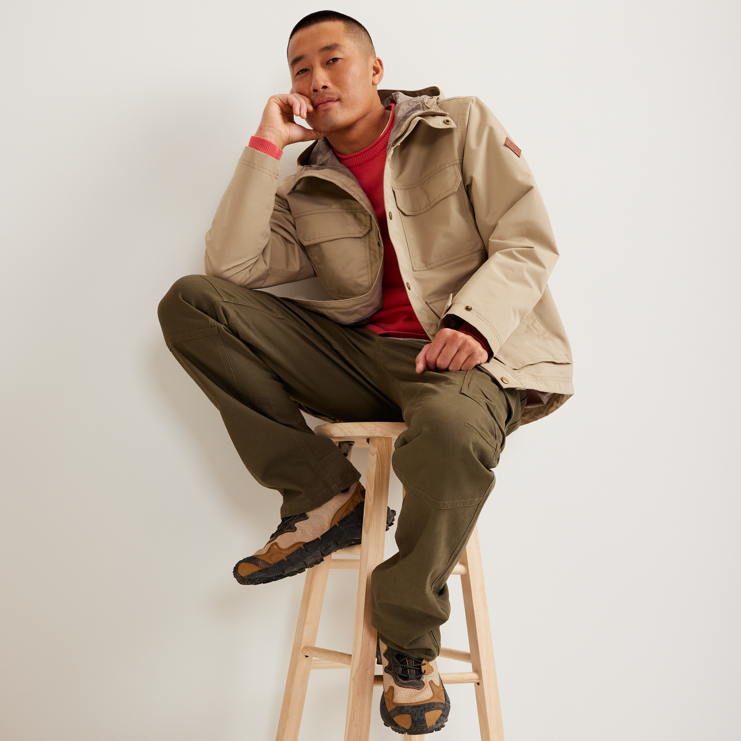 Men's Friday Harbor Rain Jacket-Light Khaki-Regular-T8