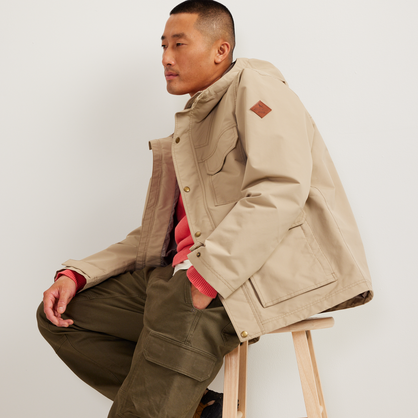Men's Friday Harbor Rain Jacket-Light Khaki-Regular-T9