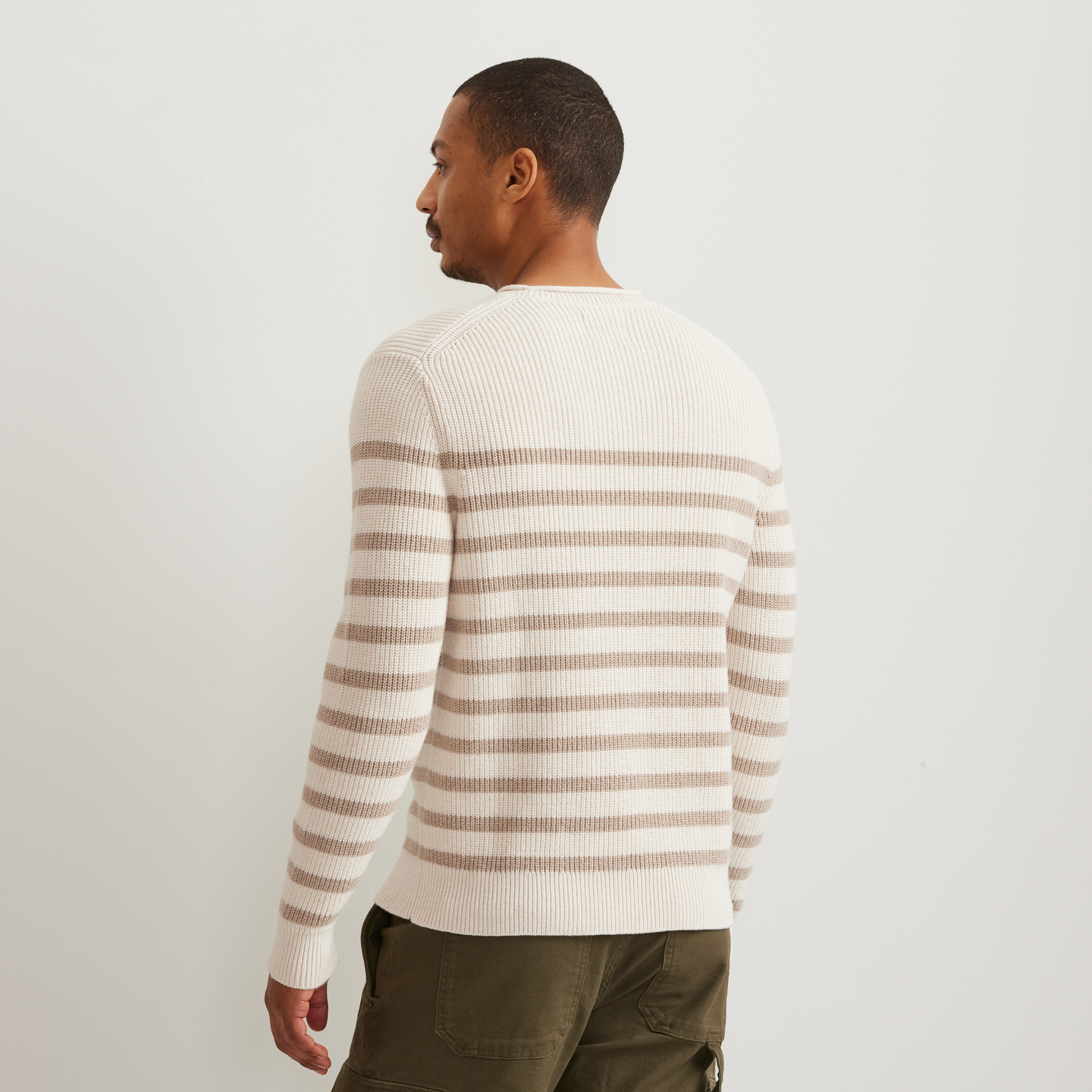 Men's Signature Roll Neck Sweater - Solid-Cream Htr-Regular-F1