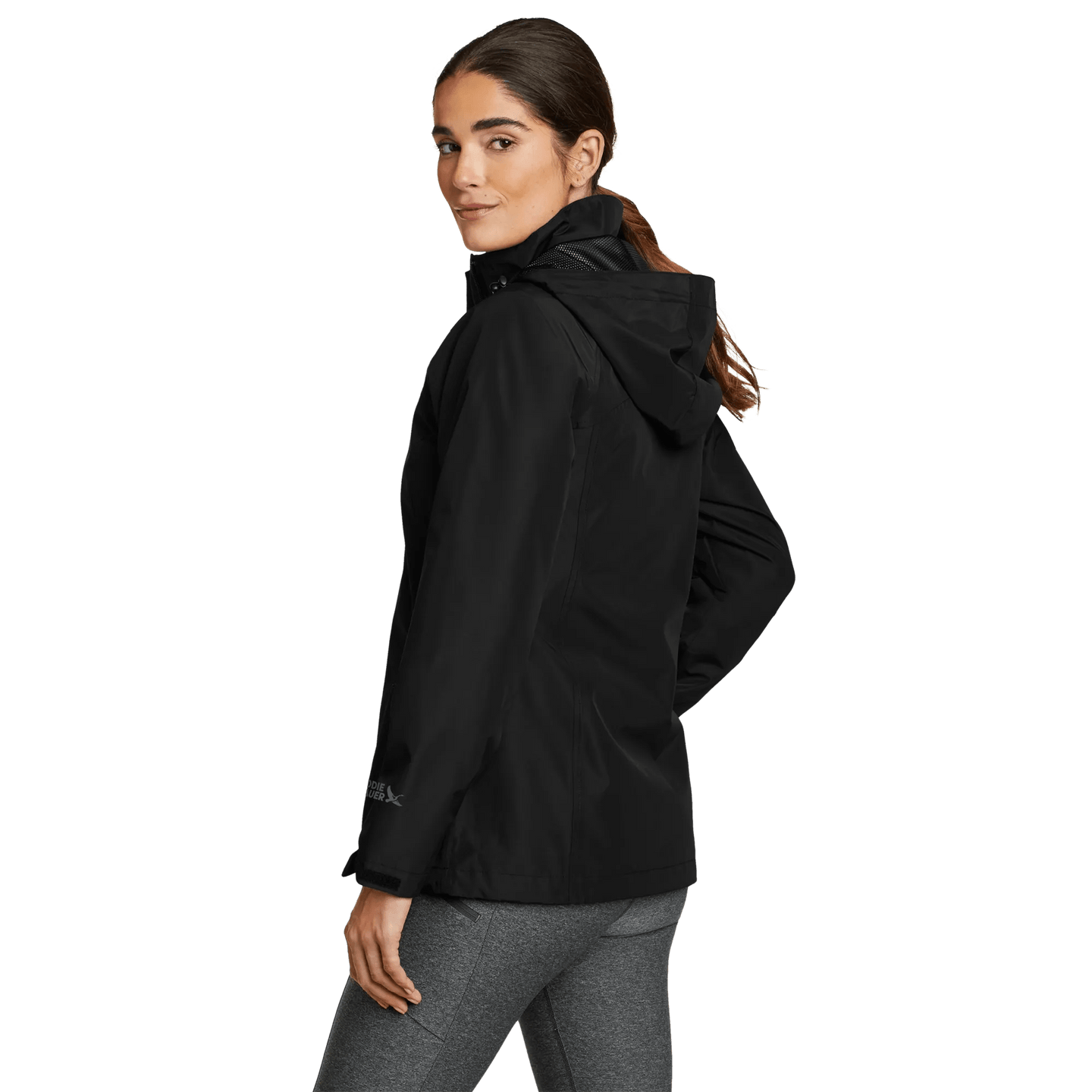 Women's Rainfoil® Waterproof Packable Hooded Rain Jacket Black Regular-2
