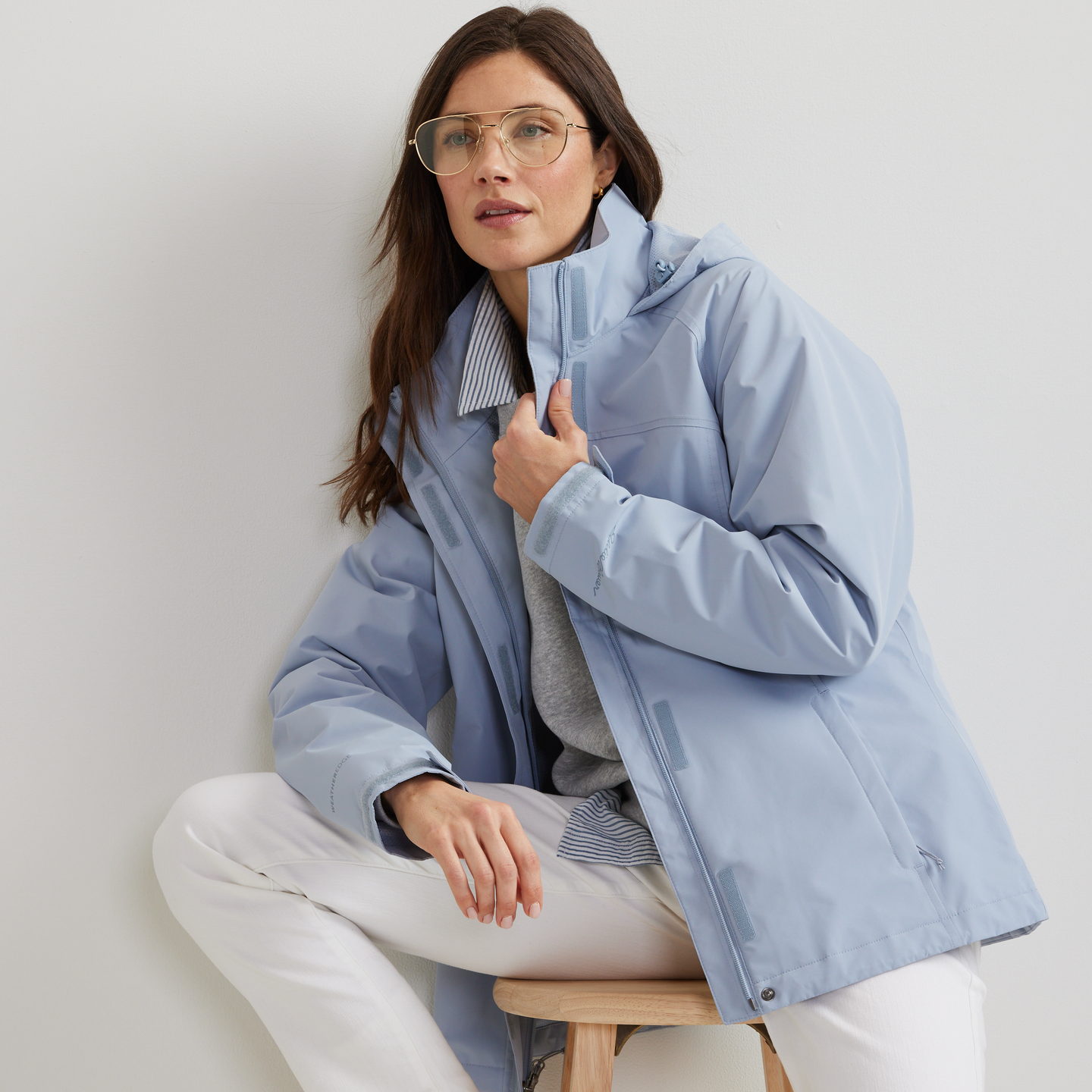 Women's Rainfoil® Waterproof Packable Hooded Rain Jacket-Blue Smoke-Regular-T4