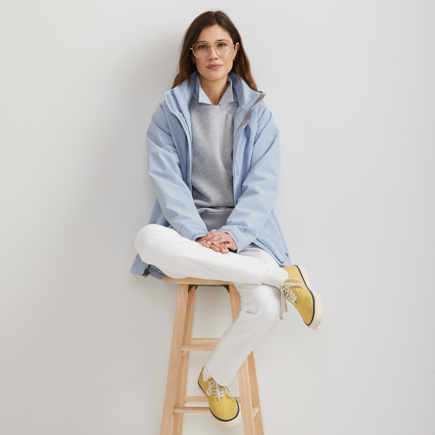 Women's Rainfoil® Waterproof Packable Hooded Rain Jacket-Blue Smoke-Regular-T7