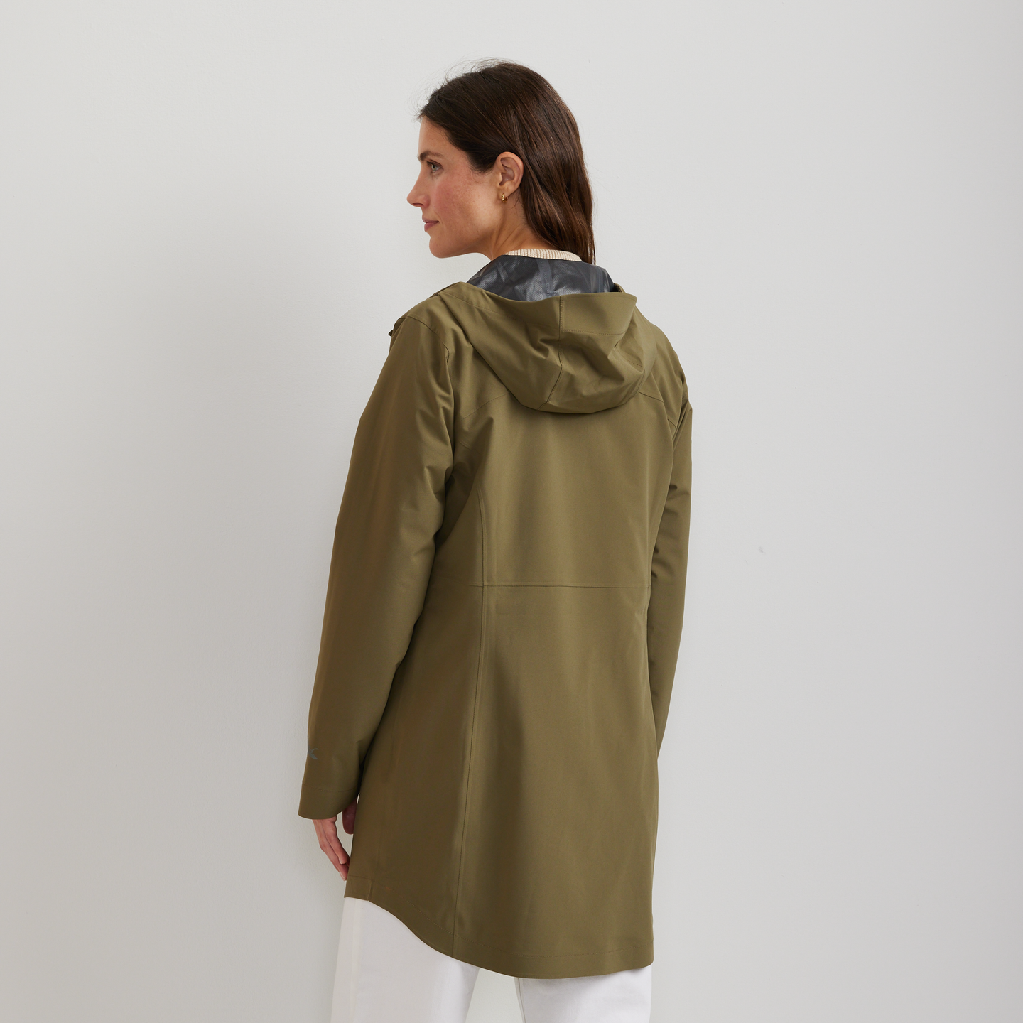 Women's Cloud Cap Waterproof Stretch Hooded Rain Parka-Alder-Regular-F1