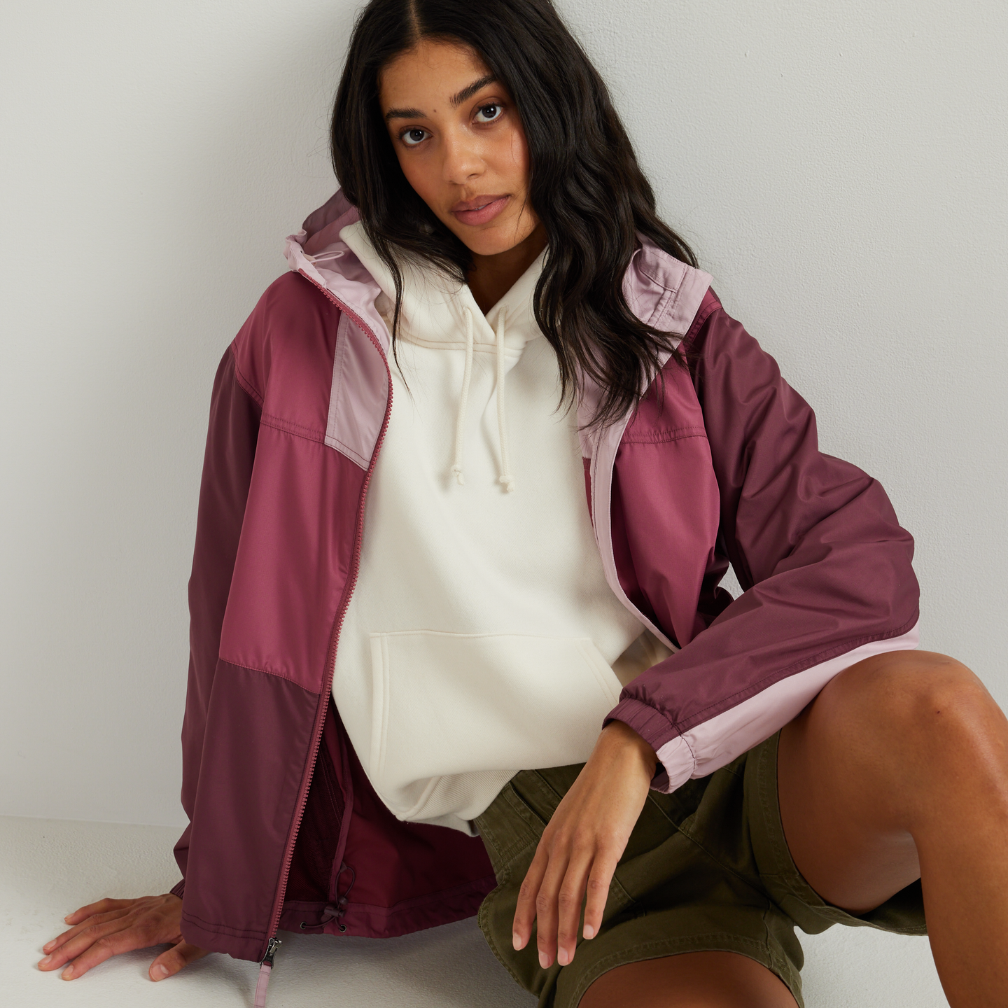 Women's Momentum Windproof Hoodie-CLARET-Regular-T3