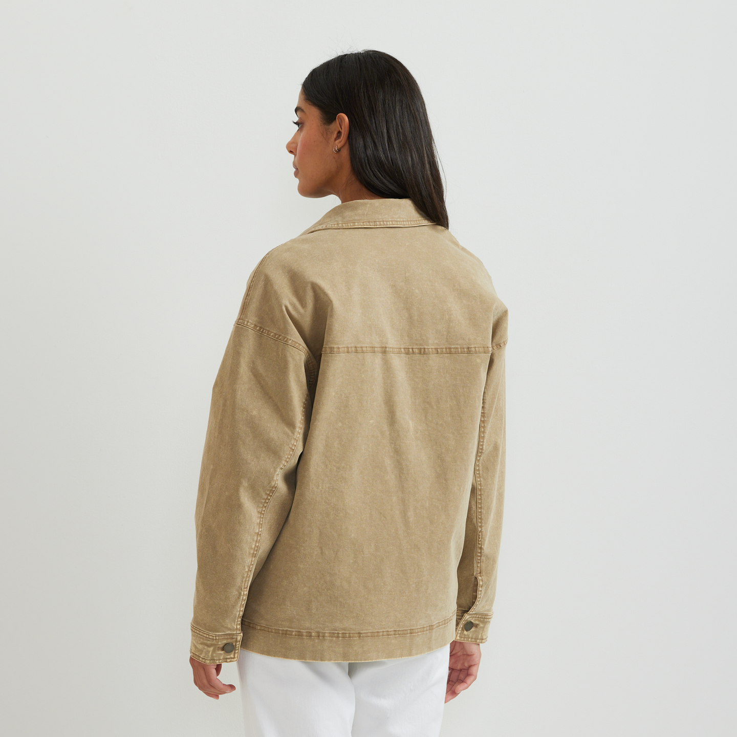 Women's Seabrook Vintage Washed Jacket-Dk Khaki-Regular-F1