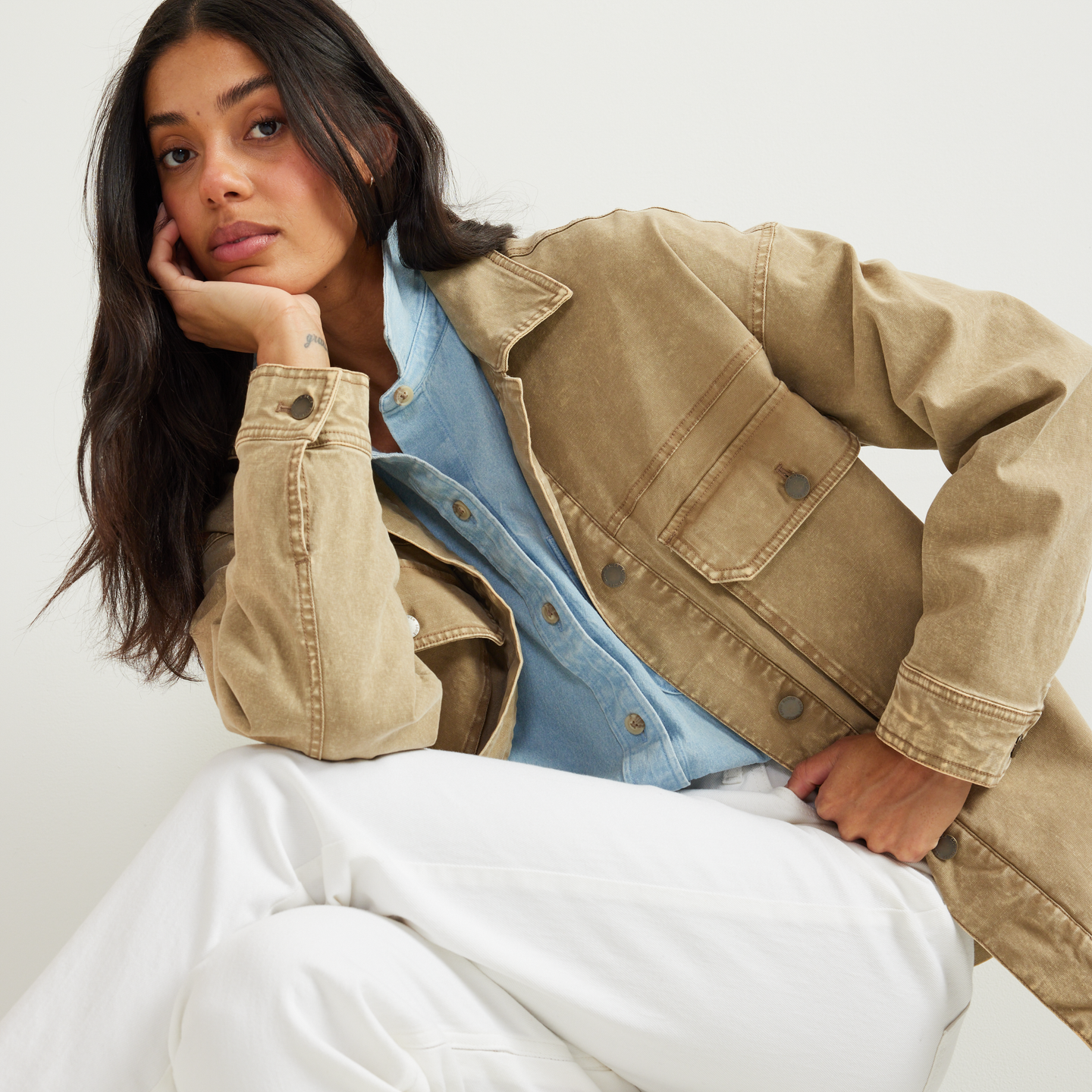 Women's Seabrook Vintage Washed Jacket-Dk Khaki-Regular-T3