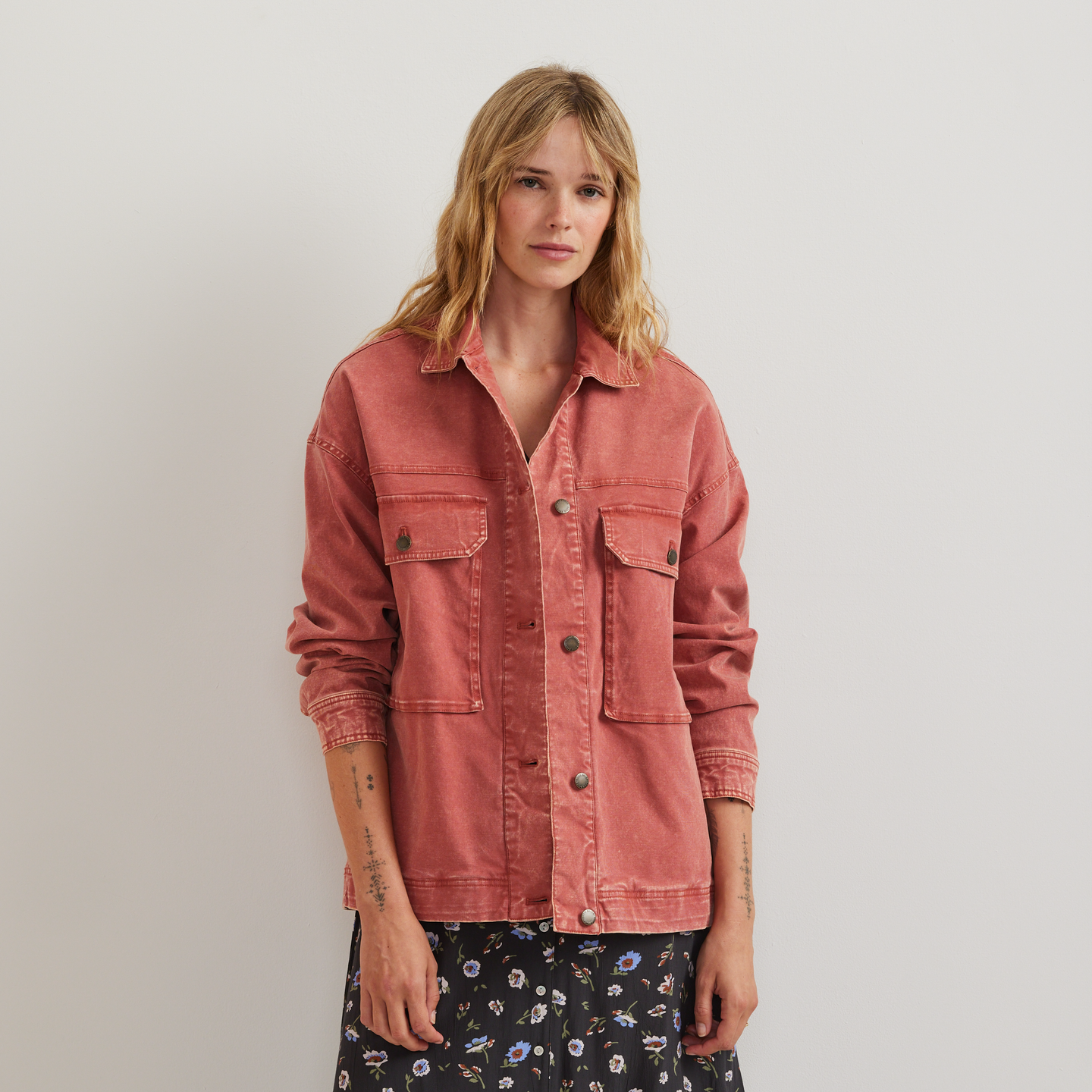 Women's Seabrook Vintage Washed Jacket-Mineral Red-Regular-T1