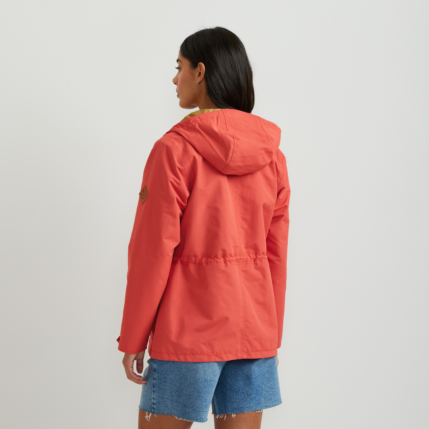 Women's Charly Waterproof Hooded Rain Jacket-Rhubarb-Regular-F1