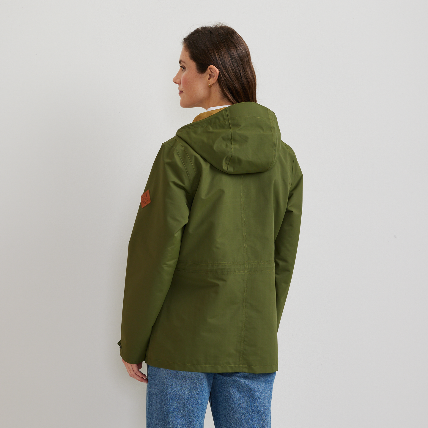 Women's Charly Waterproof Hooded Rain Jacket-Irish Moss-Regular-F1