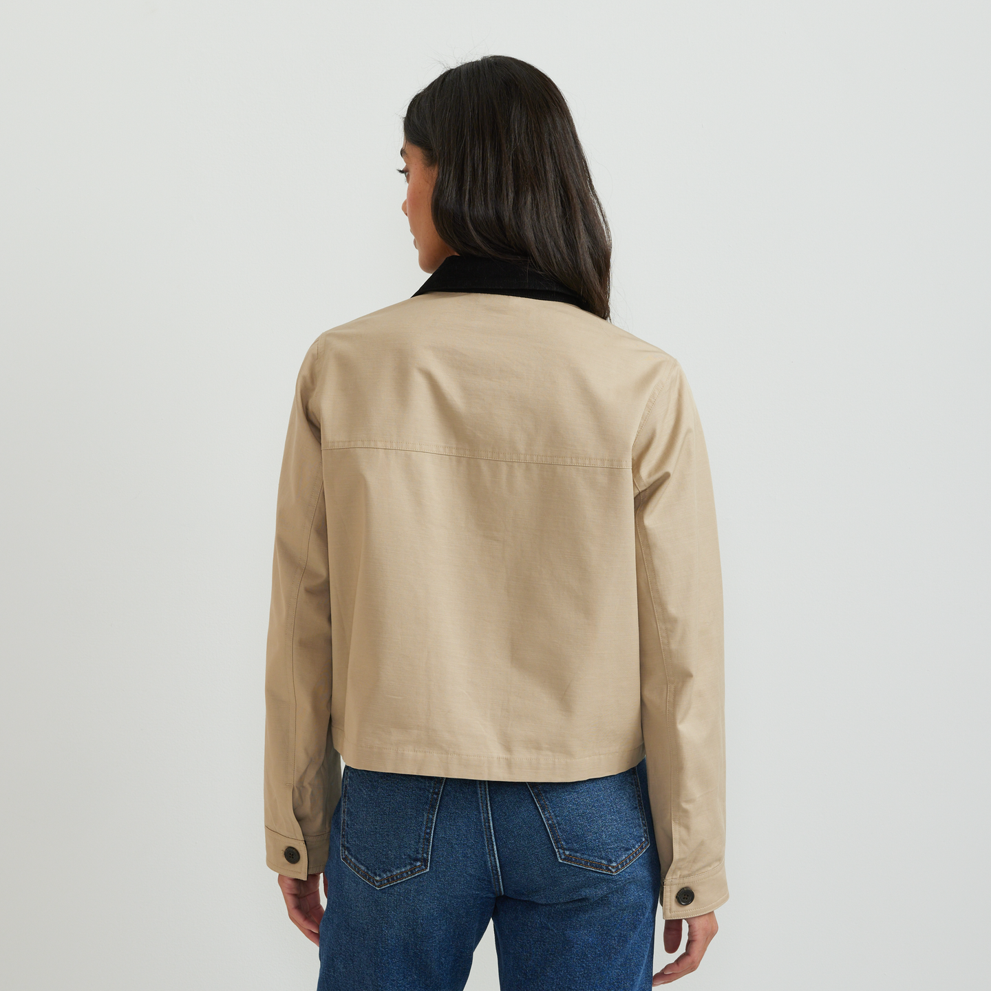 Women's Lark Cropped Barn Jacket-Tan-Regular-F1