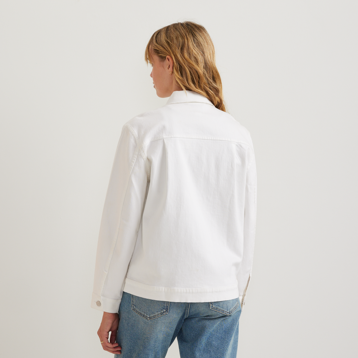 Women's Authentic Denim Jacket-White-Regular-F1