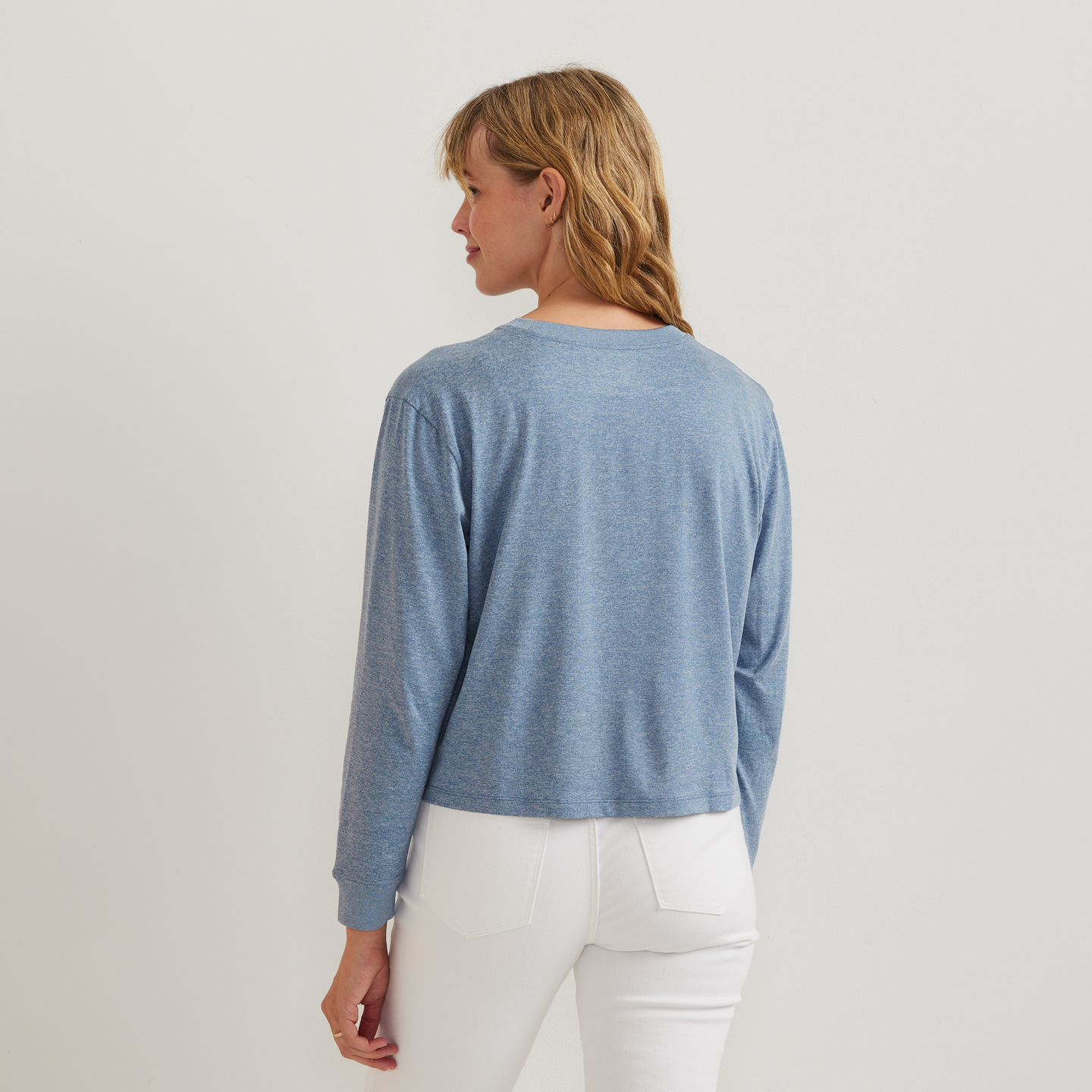Women's Surreal Travel Long-Sleeve Shirt-Tile Blue-Regular-F1