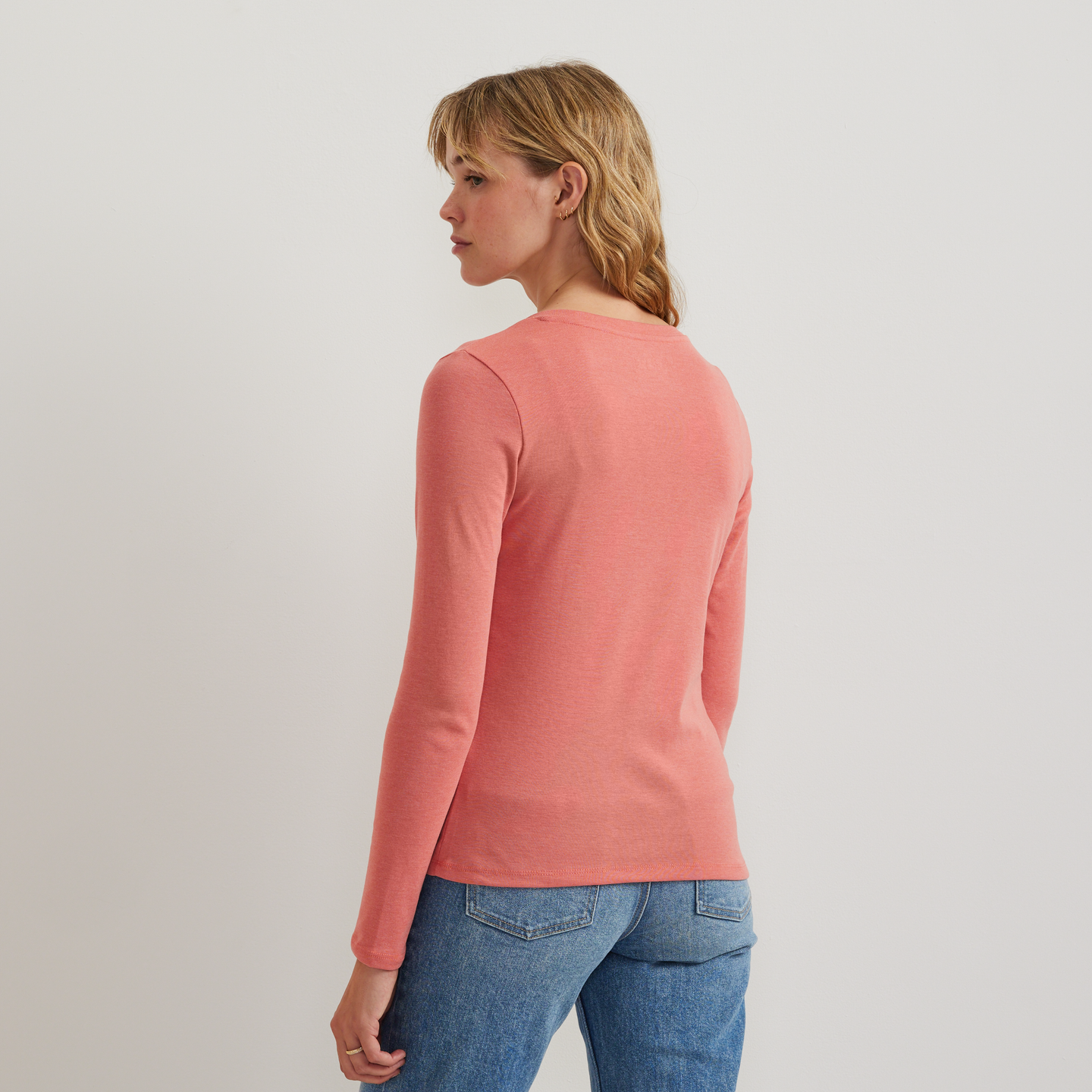 Women's Everyday Long-Sleeve V-Neck T-Shirt-Tangelo-Regular-F1