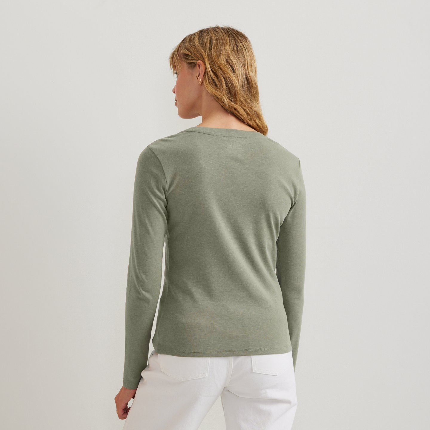 Women's Everyday Long-Sleeve Crewneck T-Shirt-Sage-Regular-F1