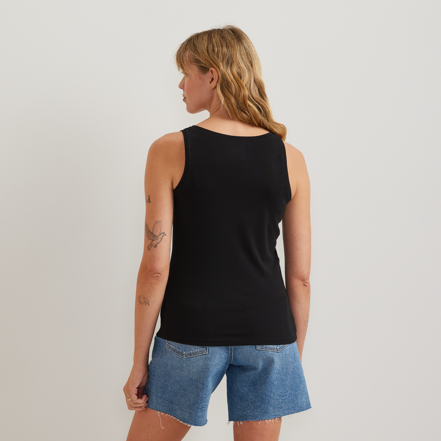 Women's Everyday Scoop-Neck Tank-Black-Regular-F1
