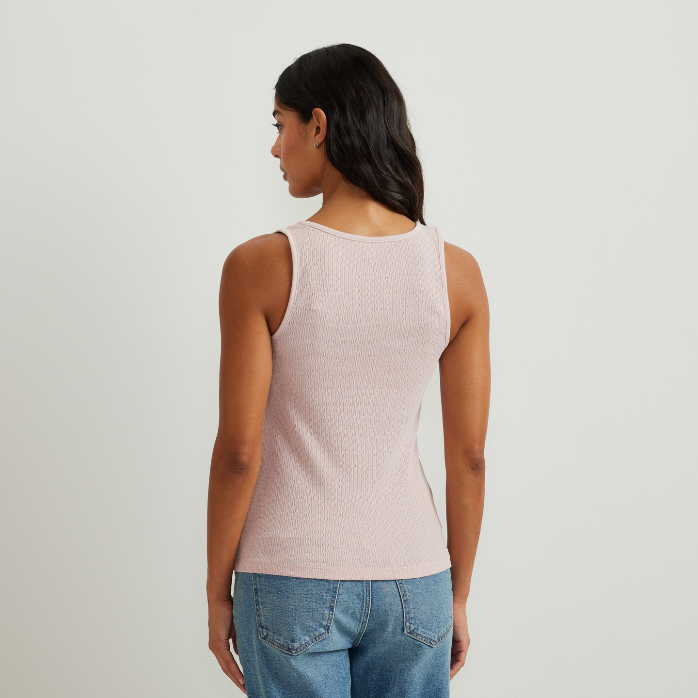 Women's Pointelle Dobby Tank-Calla Lily-Regular-F1