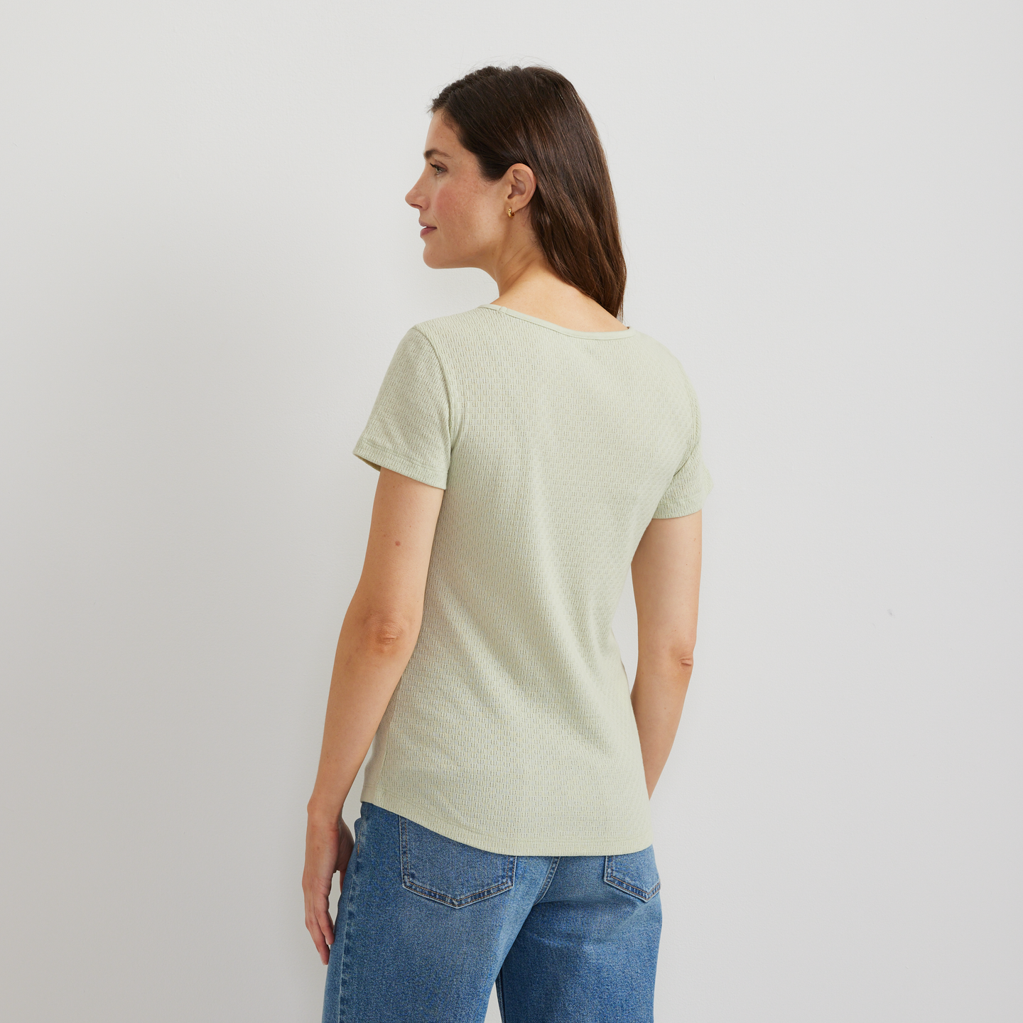Women's Pointelle Dobby Shirt-Honeydew-Regular-F1