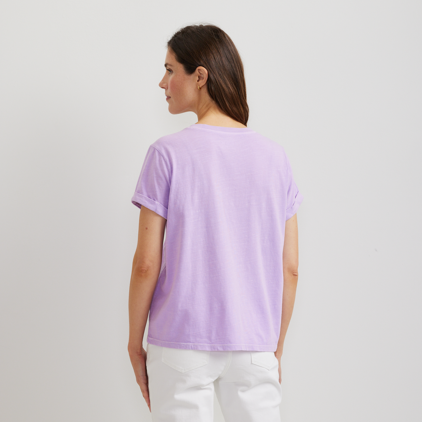Women's Sunwashed V-Neck T-Shirt-Dusty Lavendar-Regular-F1