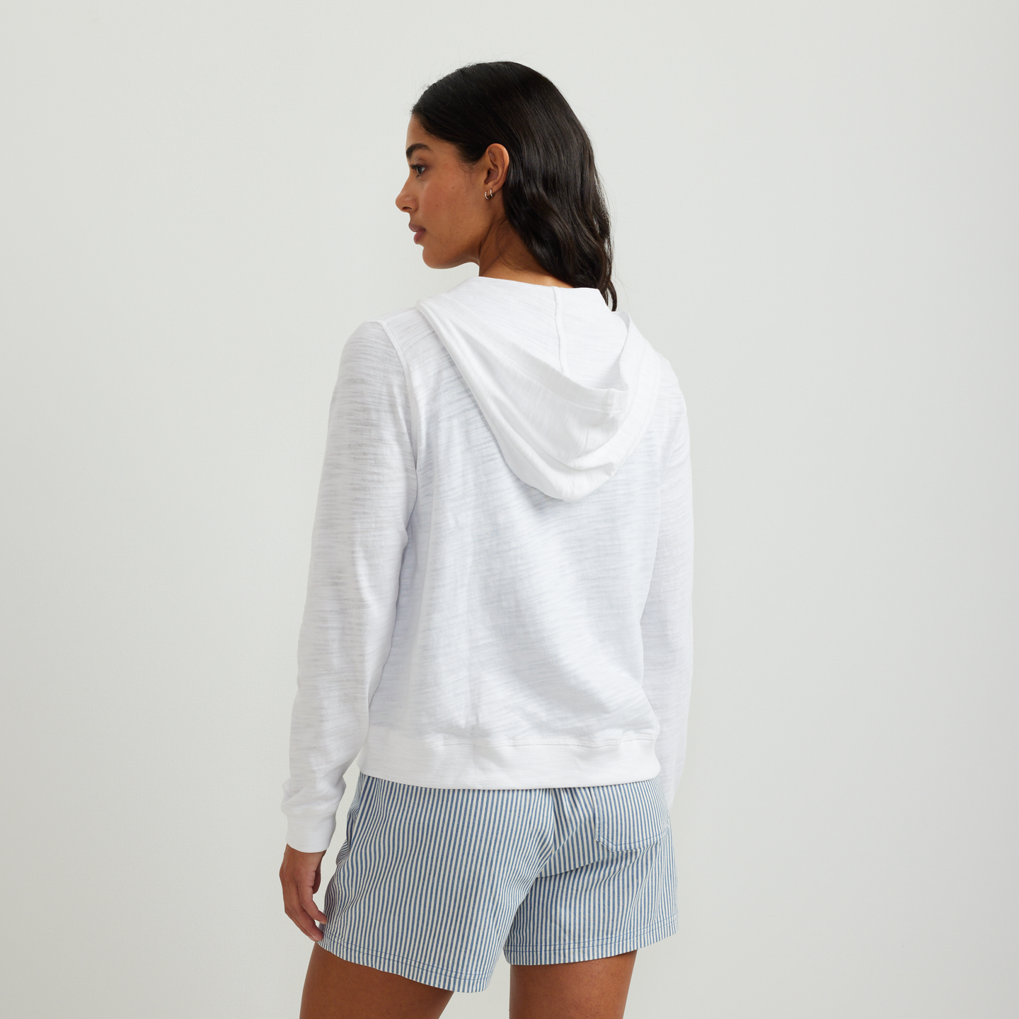 Women's Waverly Cotton Slub Full-Zip Sweatshirt-White-Regular-F1