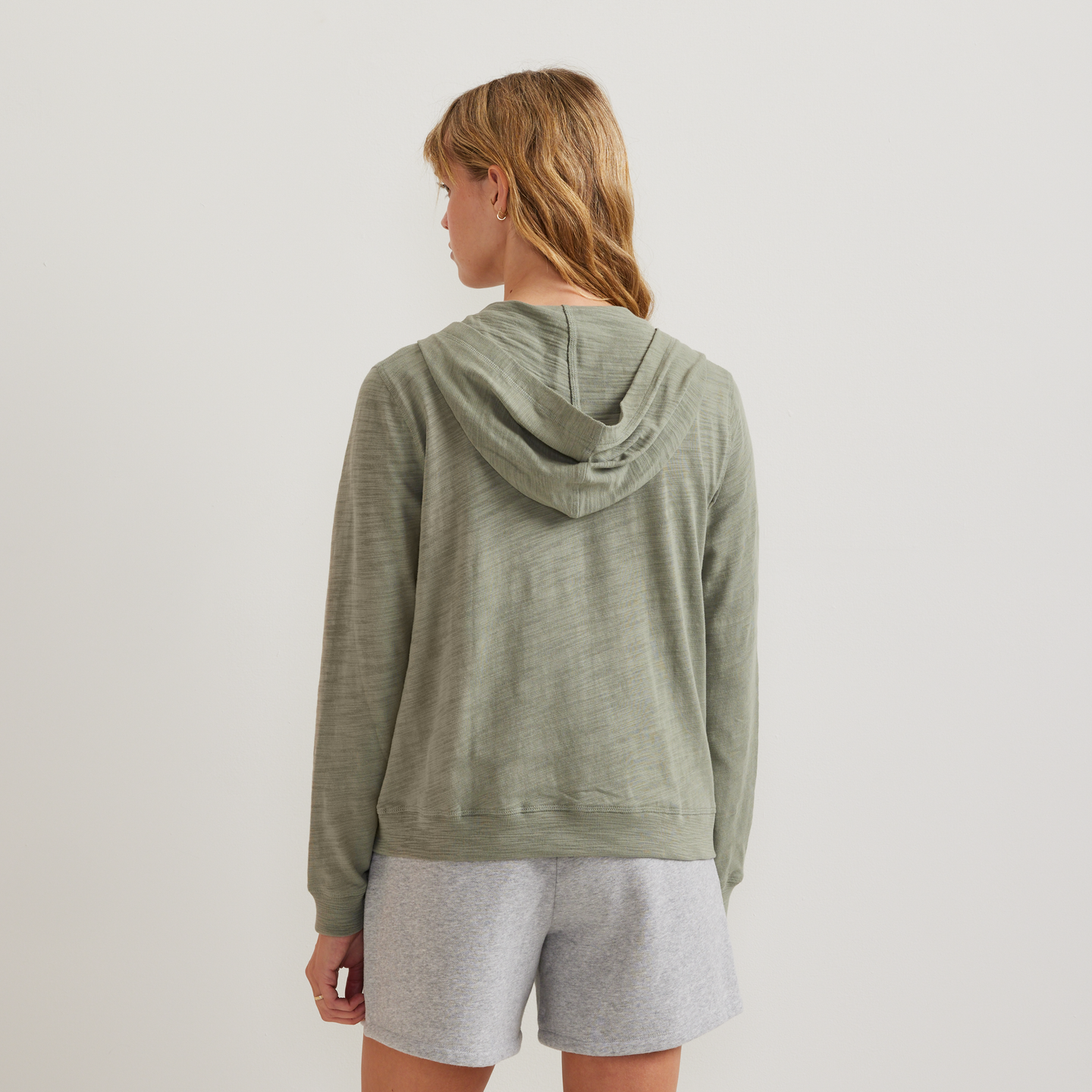 Women's Waverly Cotton Slub Full-Zip Sweatshirt-Sage-Regular-F1