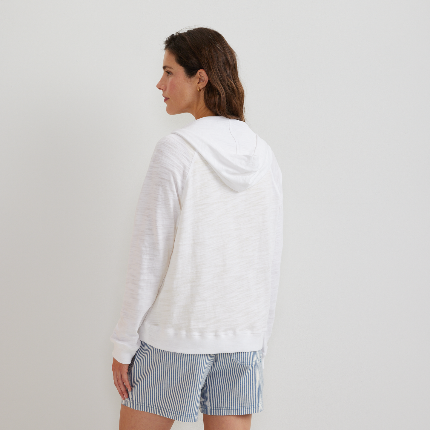 Women's Waverly Cotton Slub Hoodie-White-Regular-F1