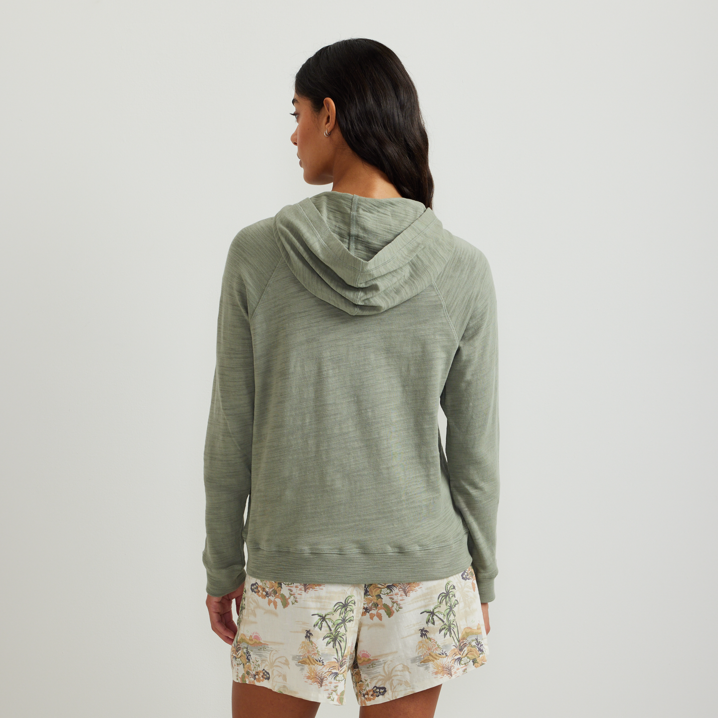 Women's Waverly Cotton Slub Hoodie-Sage-Regular-F1