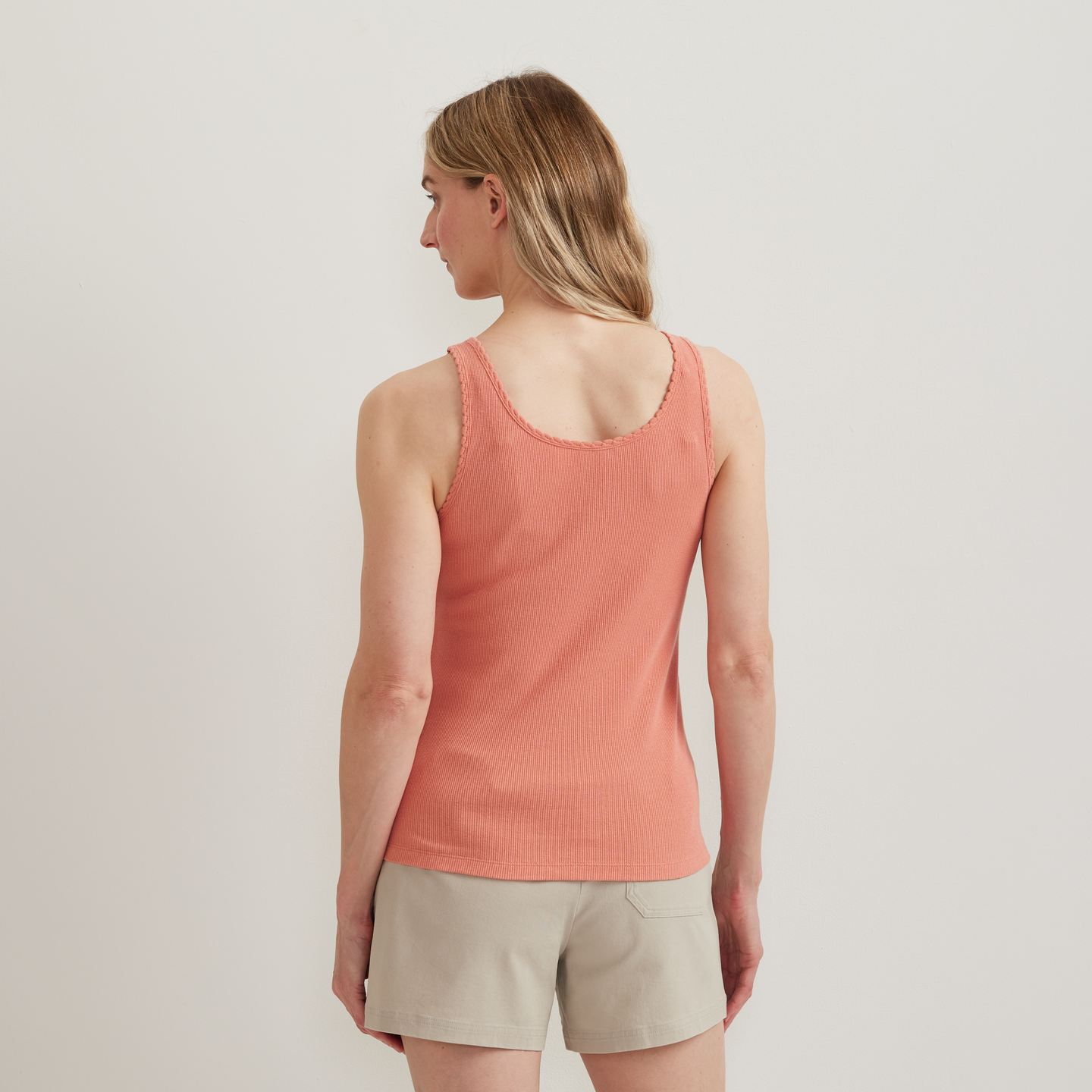 Women's Ribbed Henley Tank-Tangelo-Regular-F1