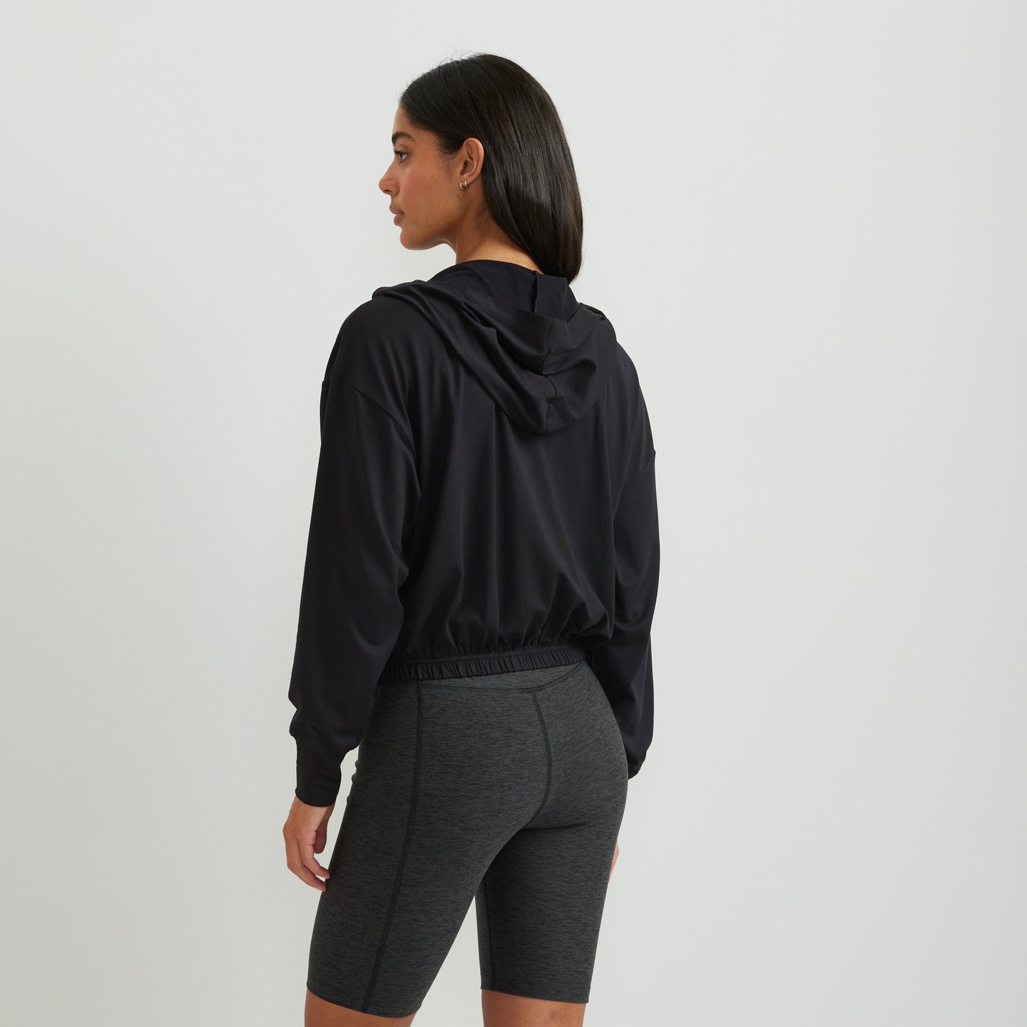 Women's Sightseer Cropped Full-Zip Hoodie-Black-Regular-F1