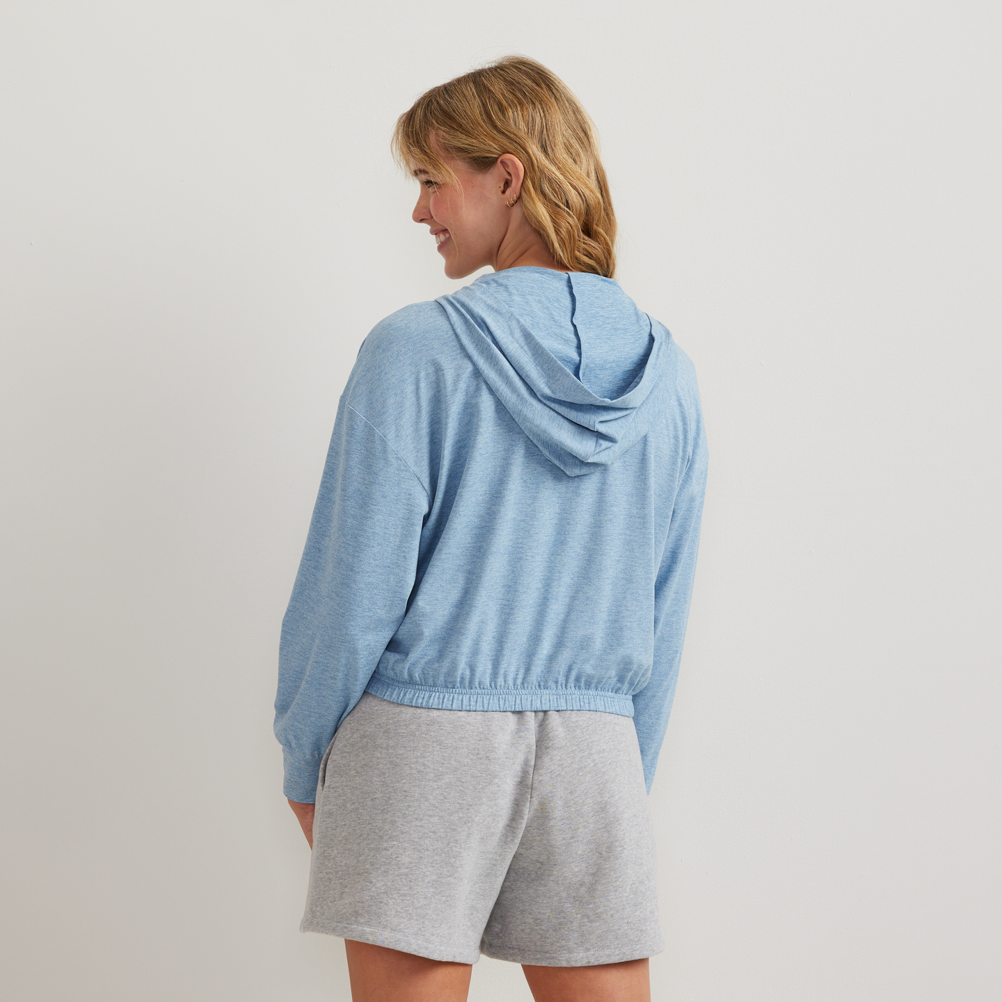 Women's Sightseer Cropped Full-Zip Hoodie-Blue Fog-Regular-F1