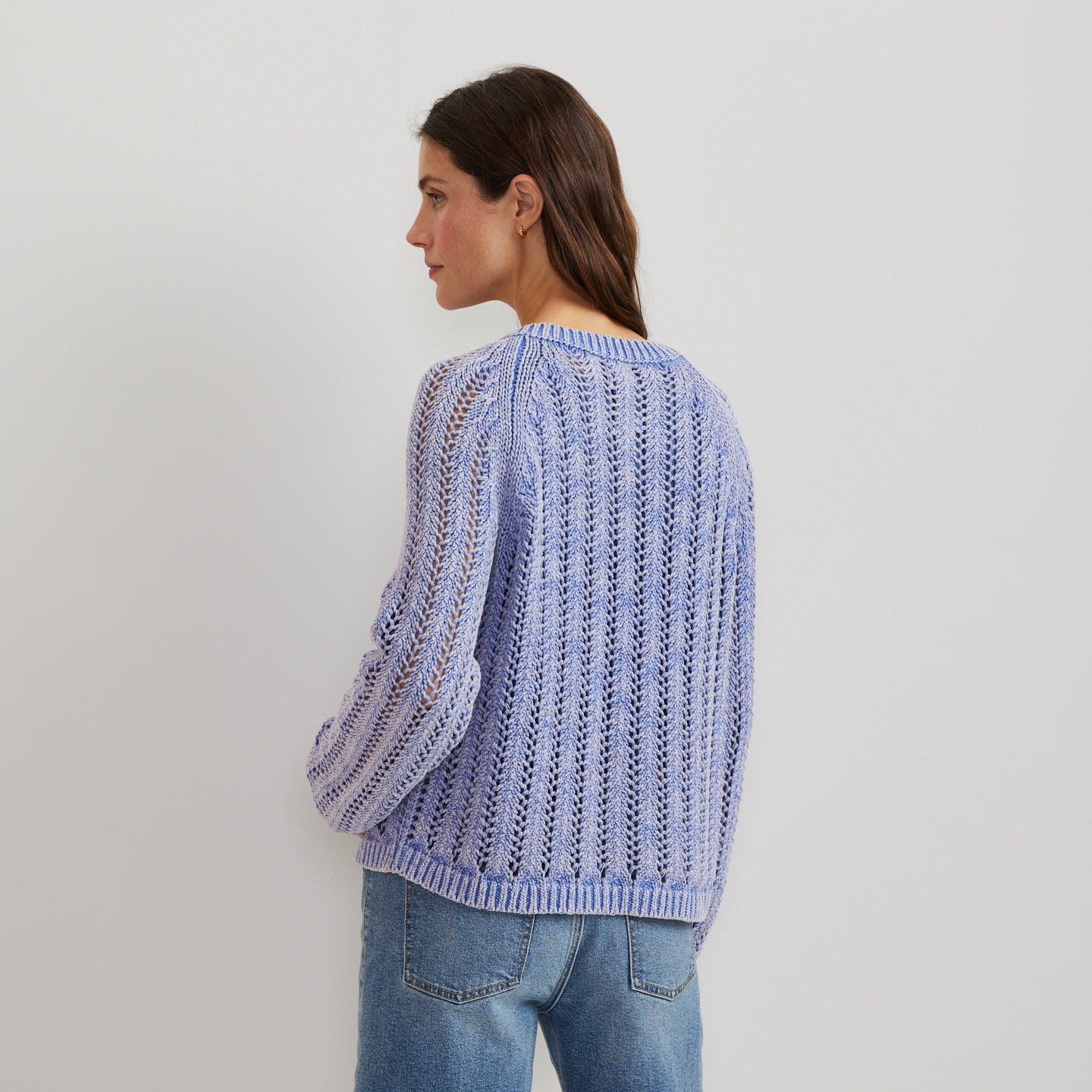 Women's Pointelle Pullover-Dusty Lavendar-Regular-F1