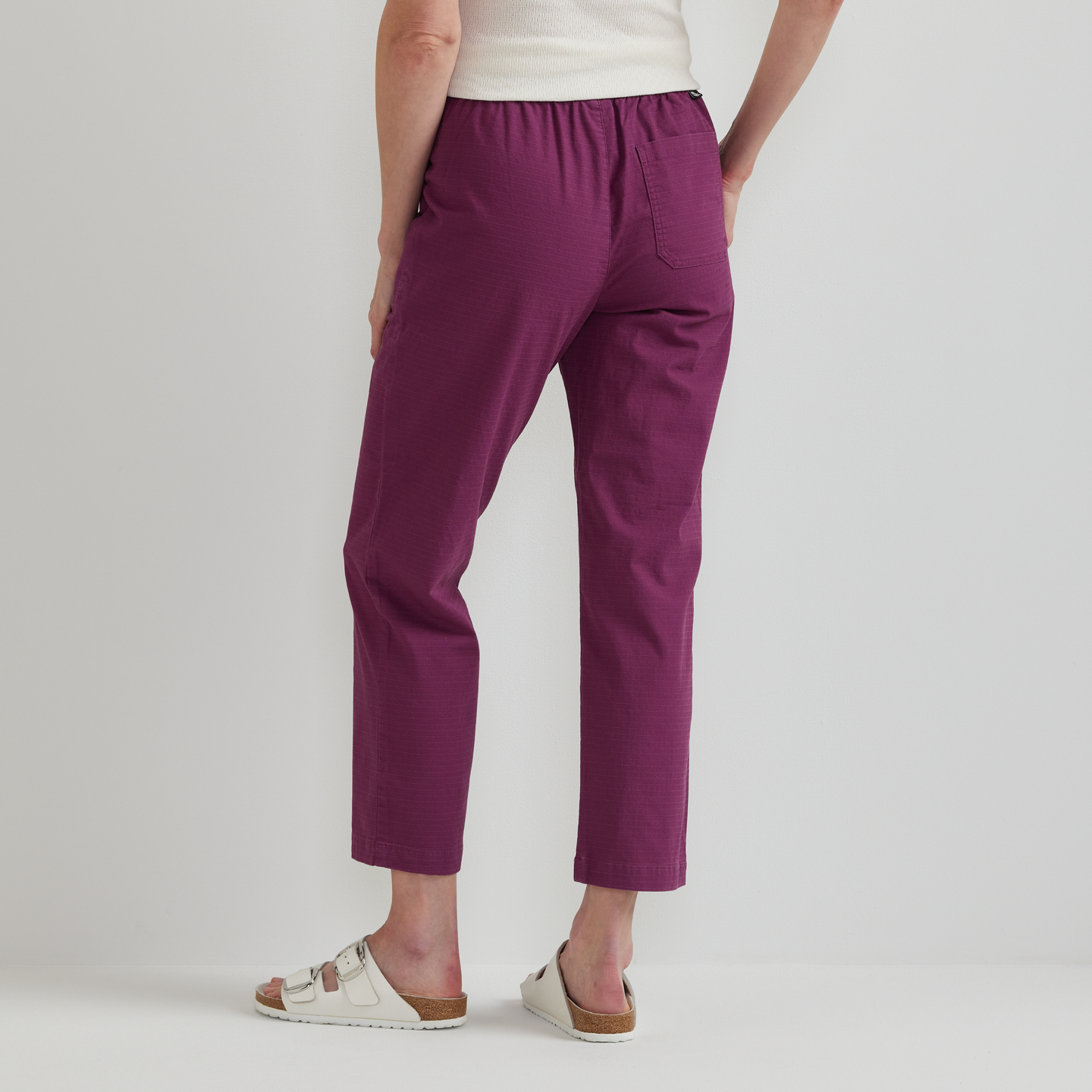 Women's Cotton Ripstop Ankle Pants-Wine-Regular-F1