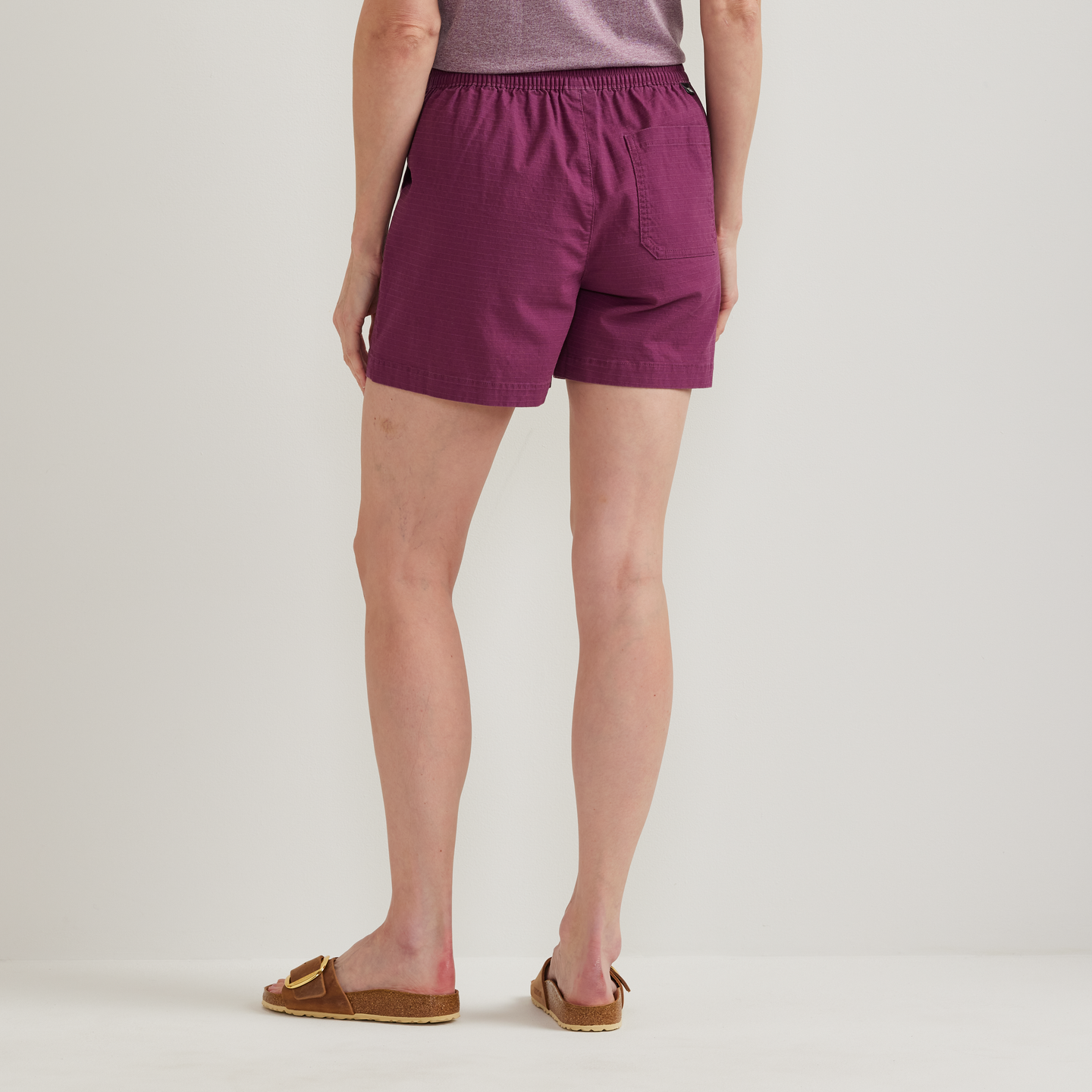 Women's Cotton Ripstop Shorts-Wine-Regular-F1