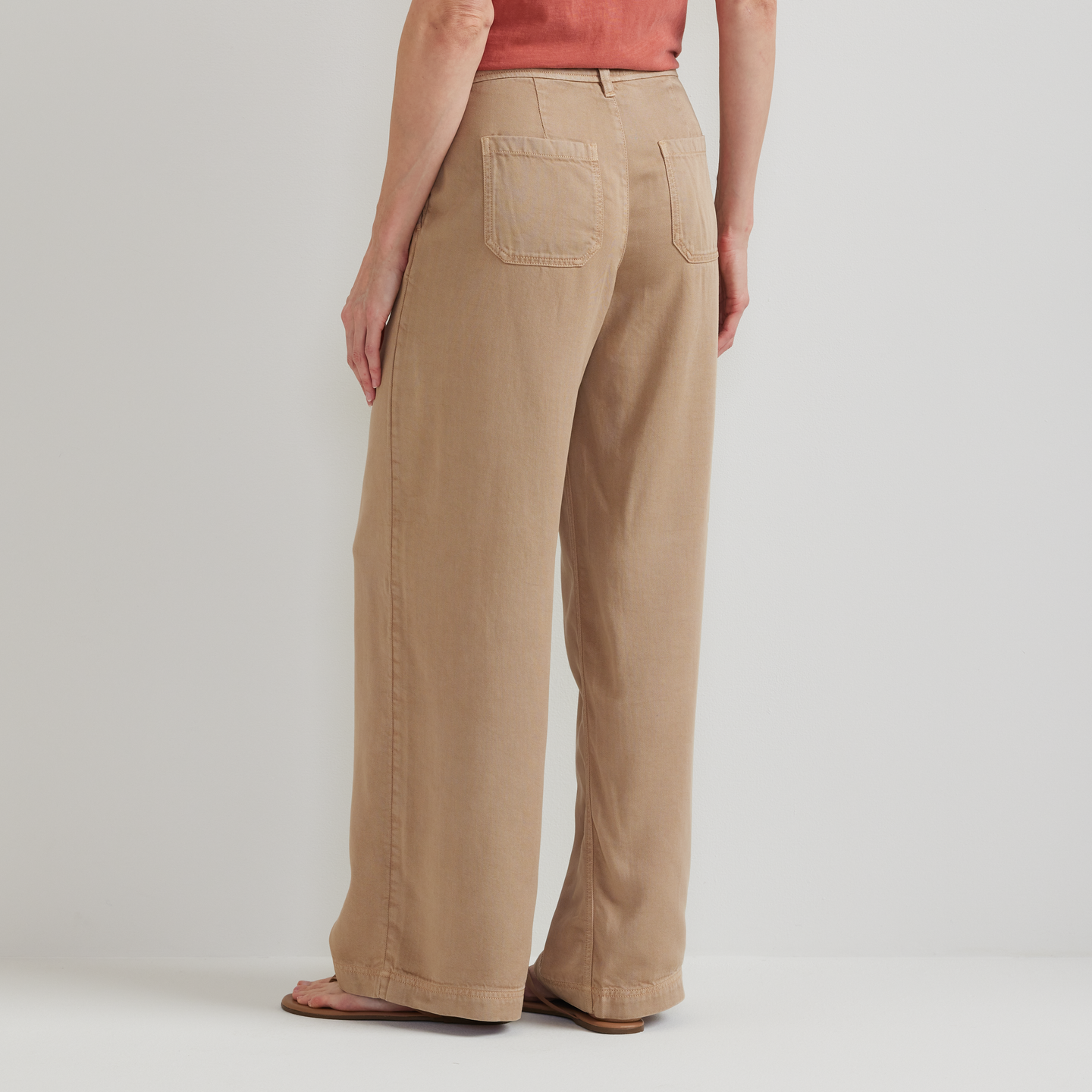 Women's Casual Camp Pants-Tan-Regular-F1