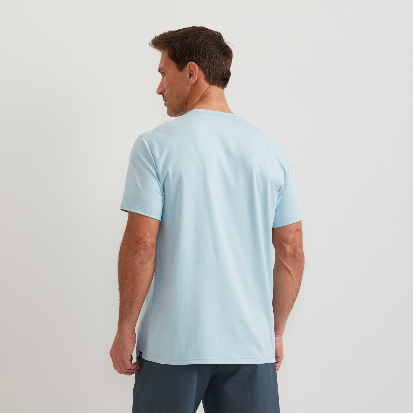 Men's Mountain Trek Short-Sleeve T-Shirt-Lt Blue-Regular-F1