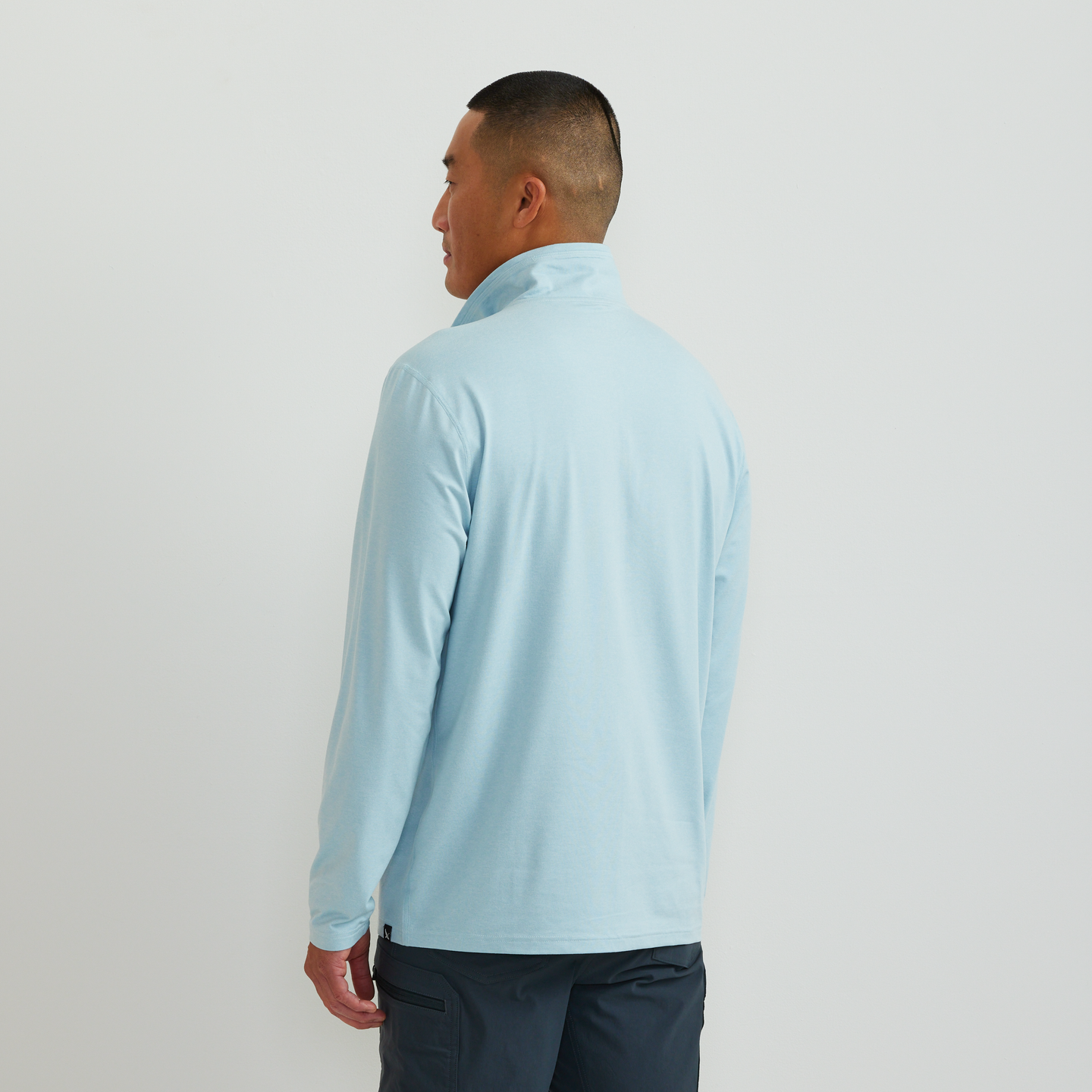 Men's Mountain Trek 1/2-Zip Mock-Lt Blue-Regular-F1