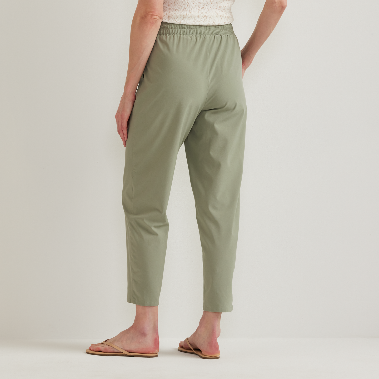 Women's Departure Stretch Tie-Front Ankle Pants-Sage-Regular-14