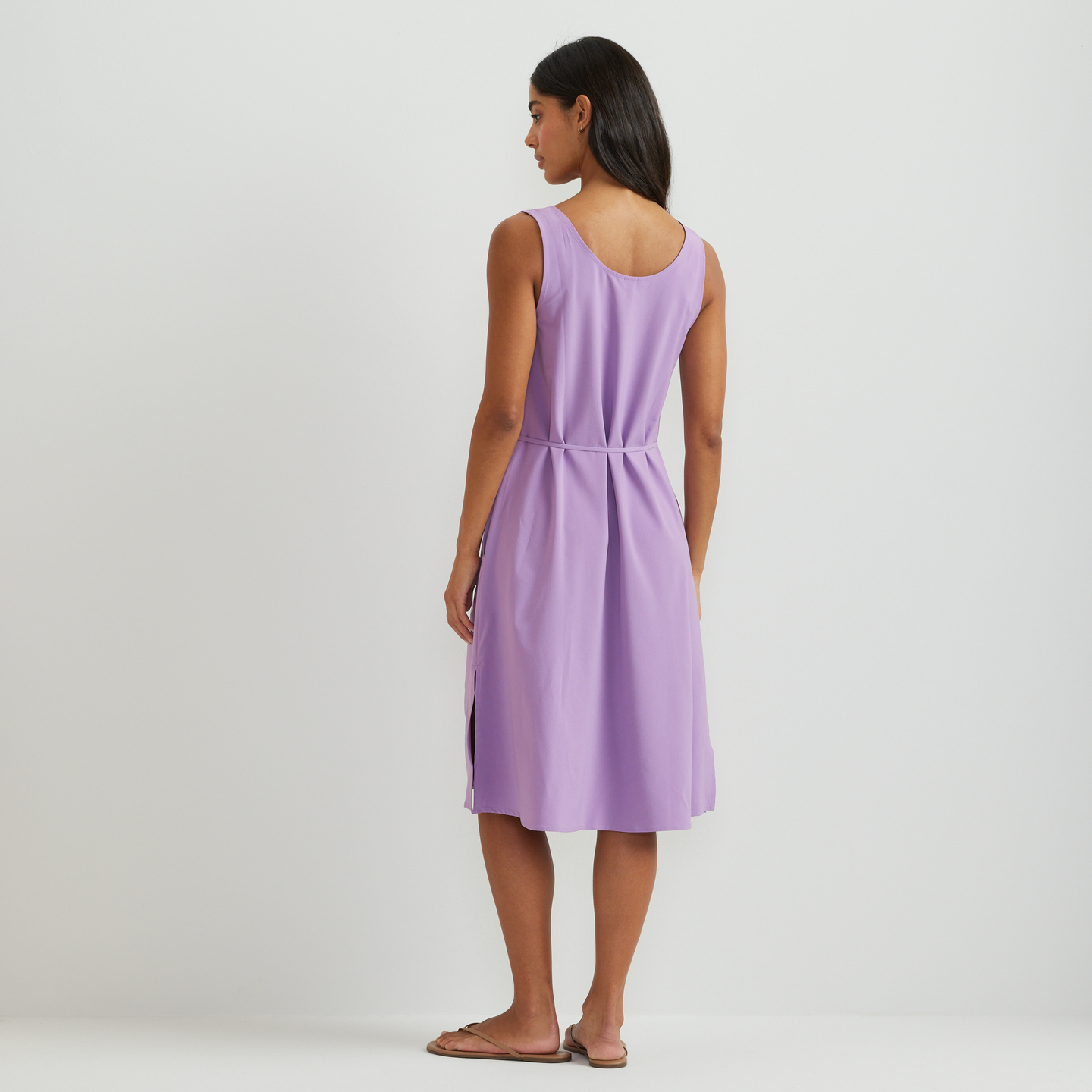 Women's Departure Tie Front Midi Dress-Hydrgea-Regular-F1
