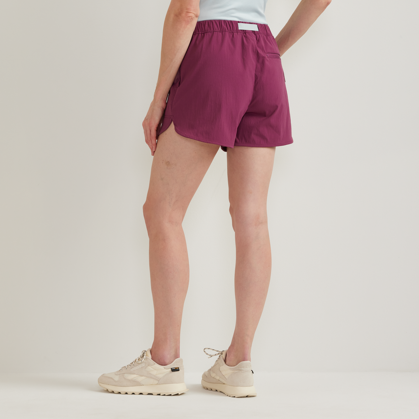 Women's Belted Ripstop Shorts-Wine-Regular-C1