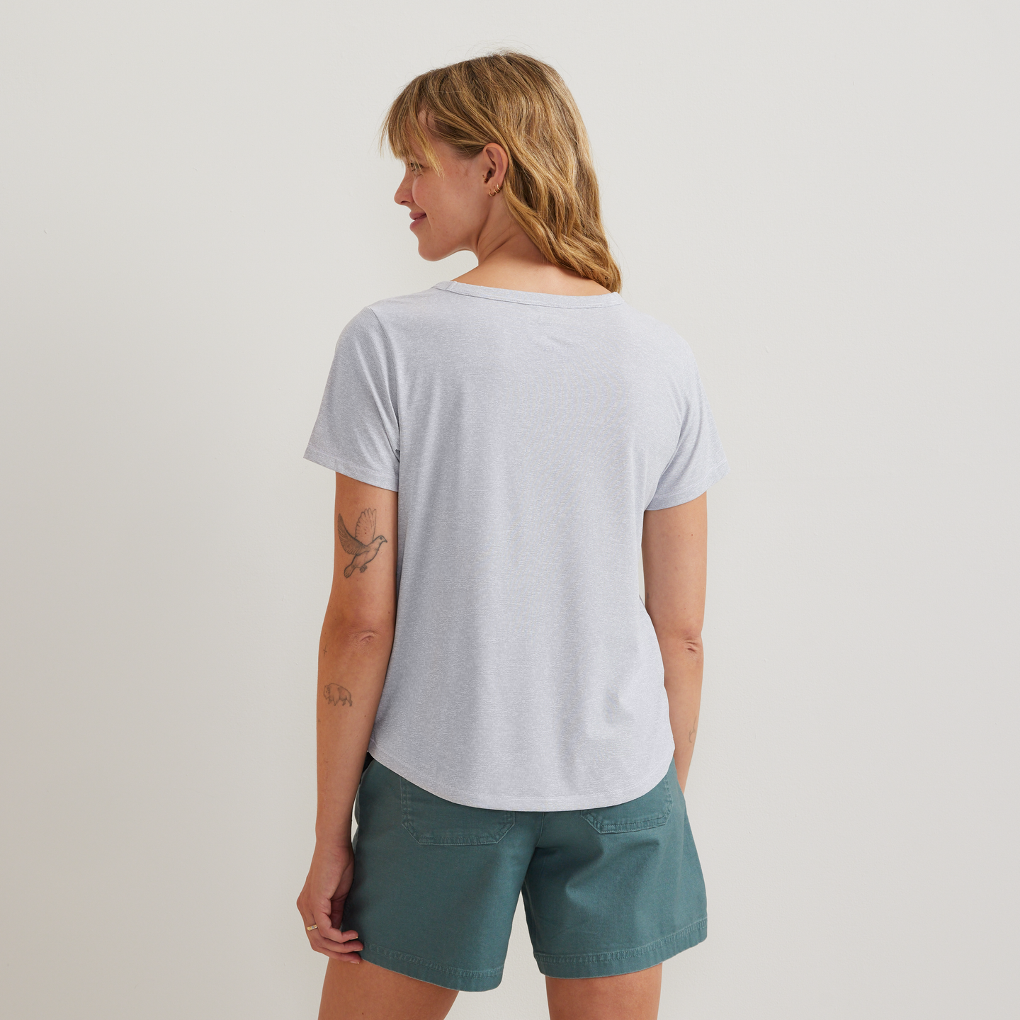 Women's Trek Light Hike Short-Sleeve V-Neck T-Shirt-Slate-Regular-F1