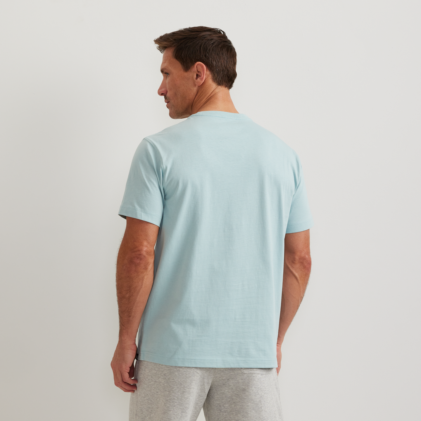 Men's Legend Wash 100% Cotton Short-Sleeve Classic T-Shirt-Aquamarine-Regular-F1