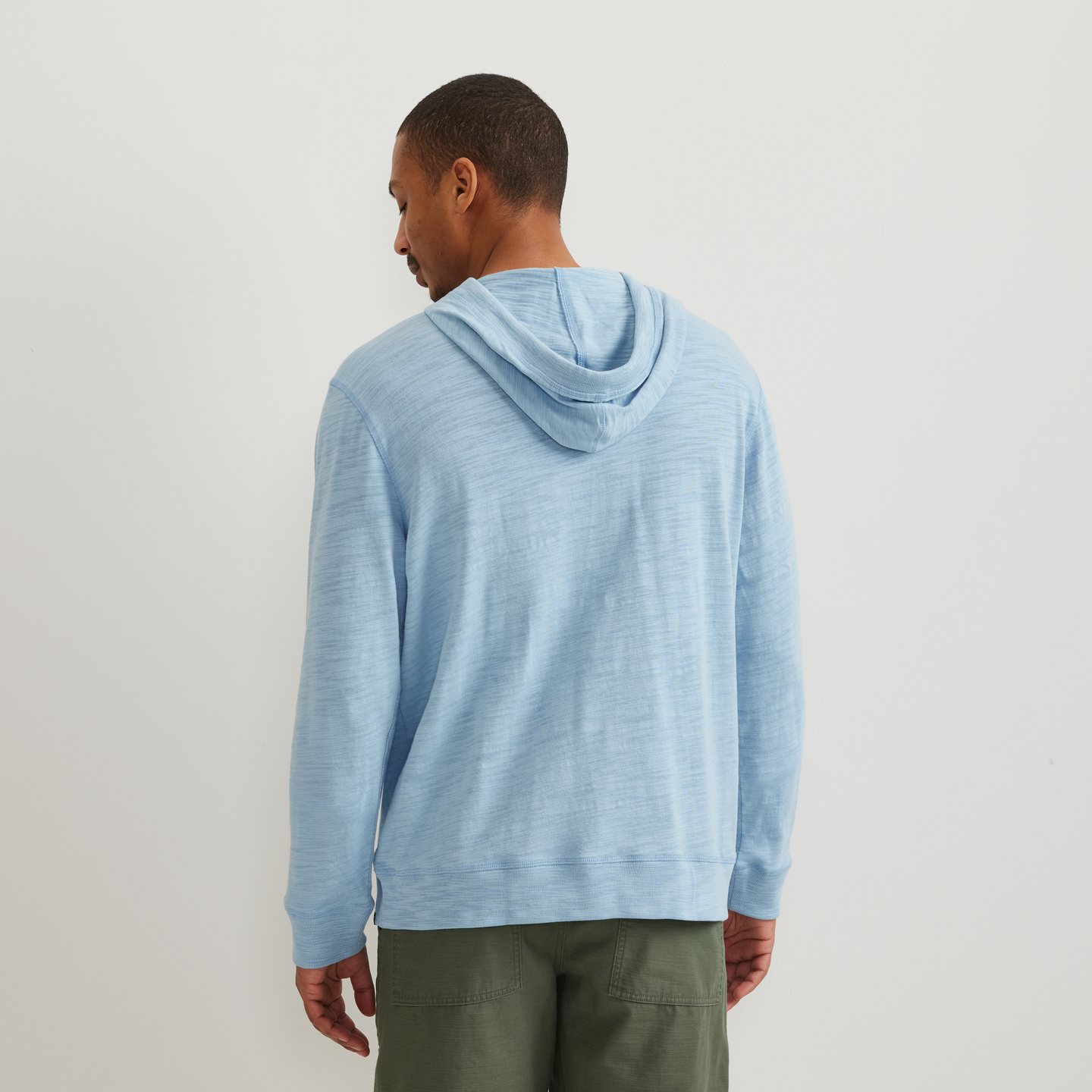 Men's Slub Hoodie-Slate Blue-Regular-F1