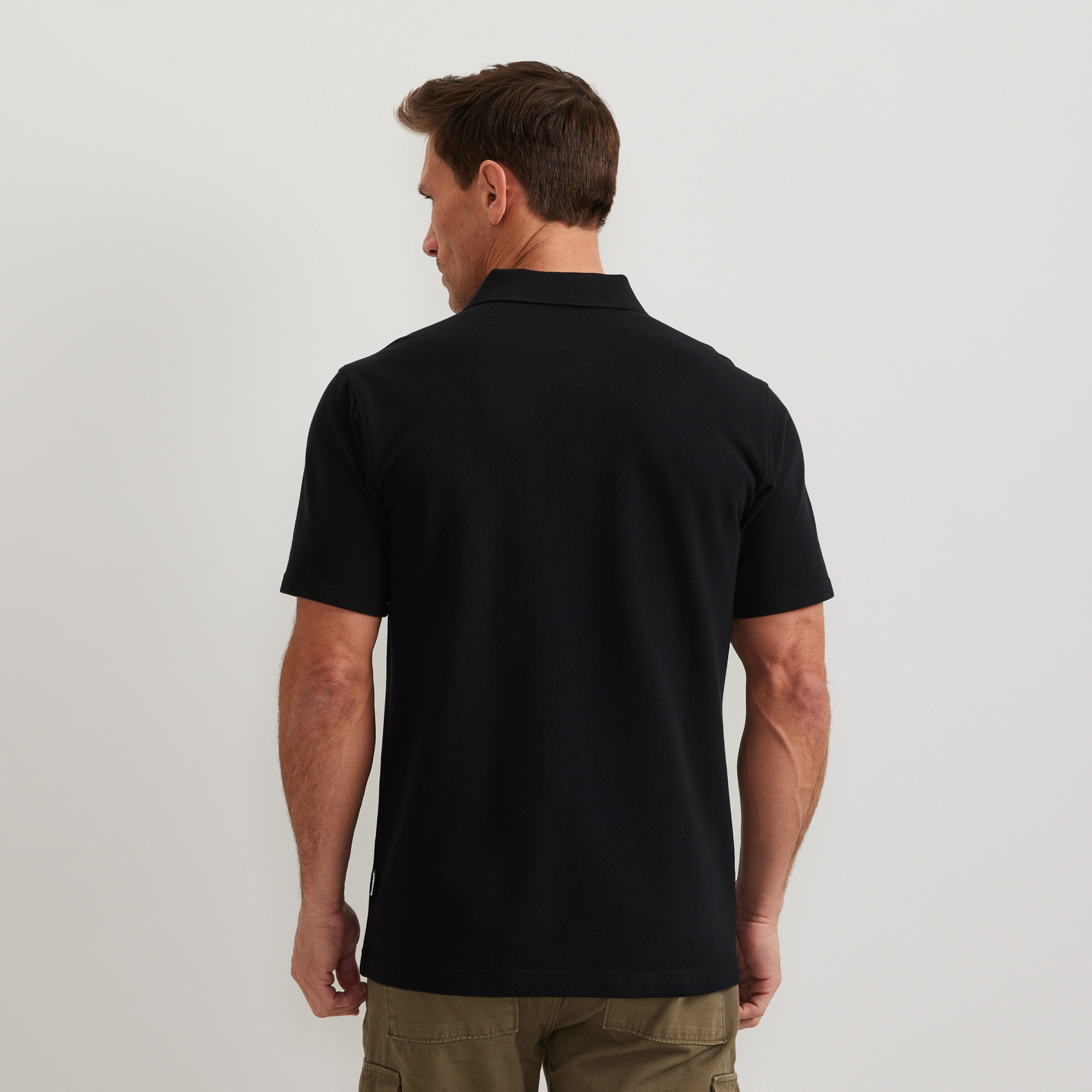 Men's Signature Piqué Short-Sleeve Polo-Black-Regular-F1