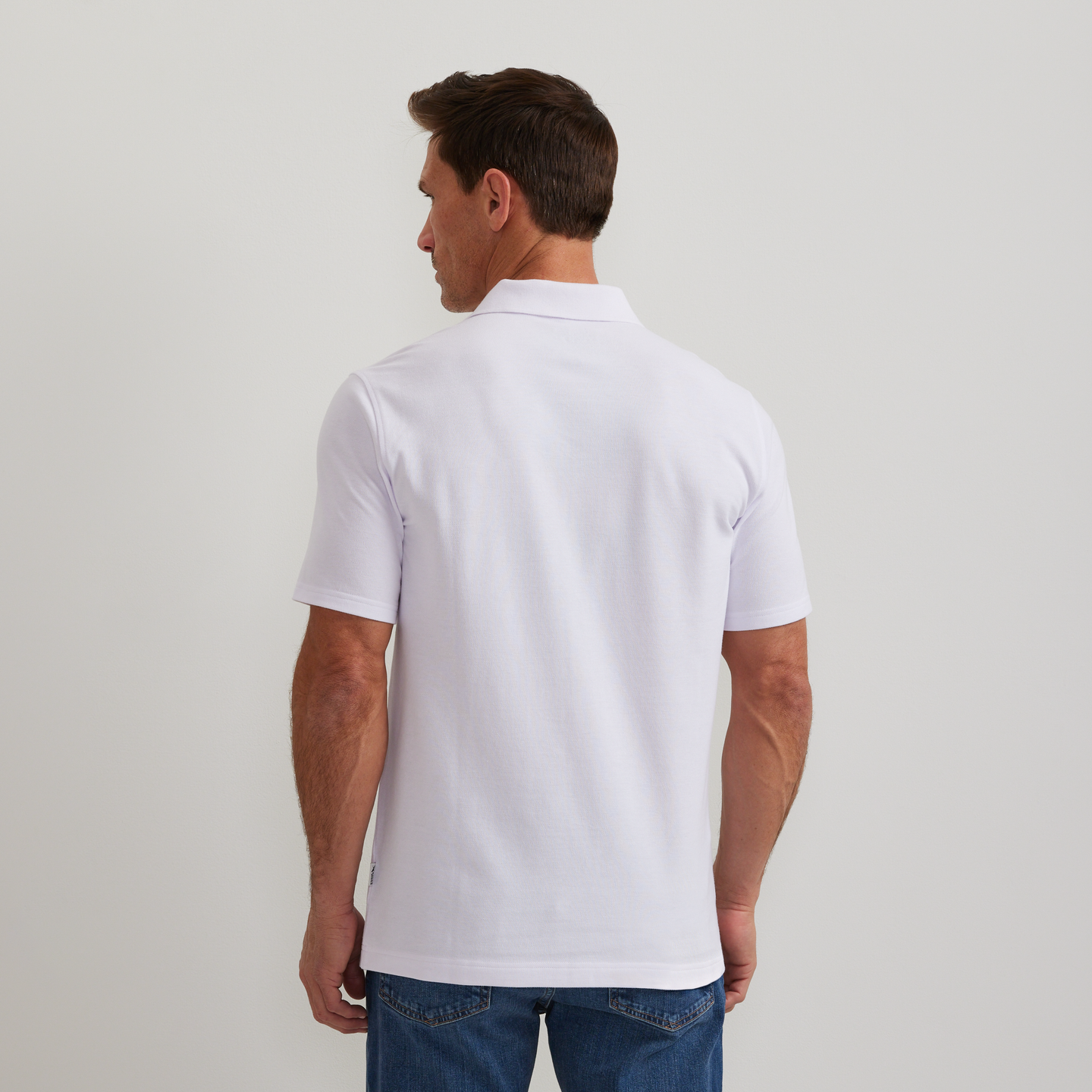 Men's Signature Piqué Short-Sleeve Polo-White-Regular-F1